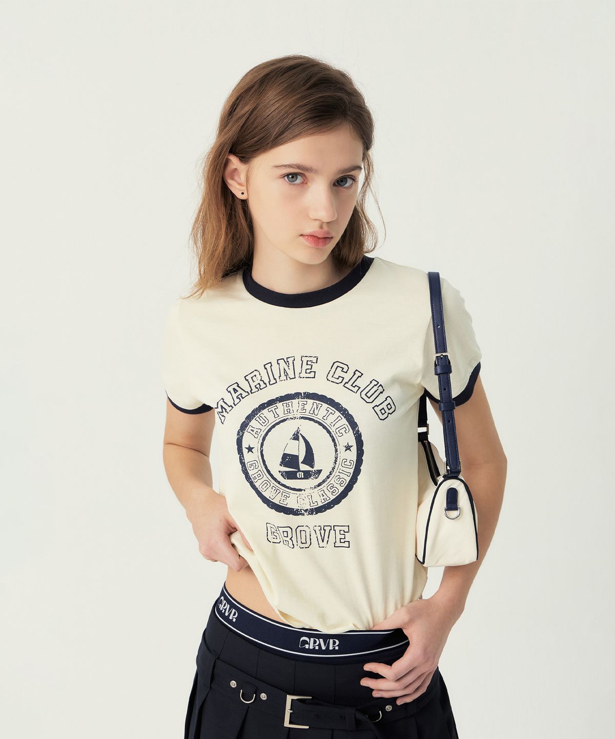 그로브(GROVE) GROVE MARINE RINGER T-SHIRT (IVORY)