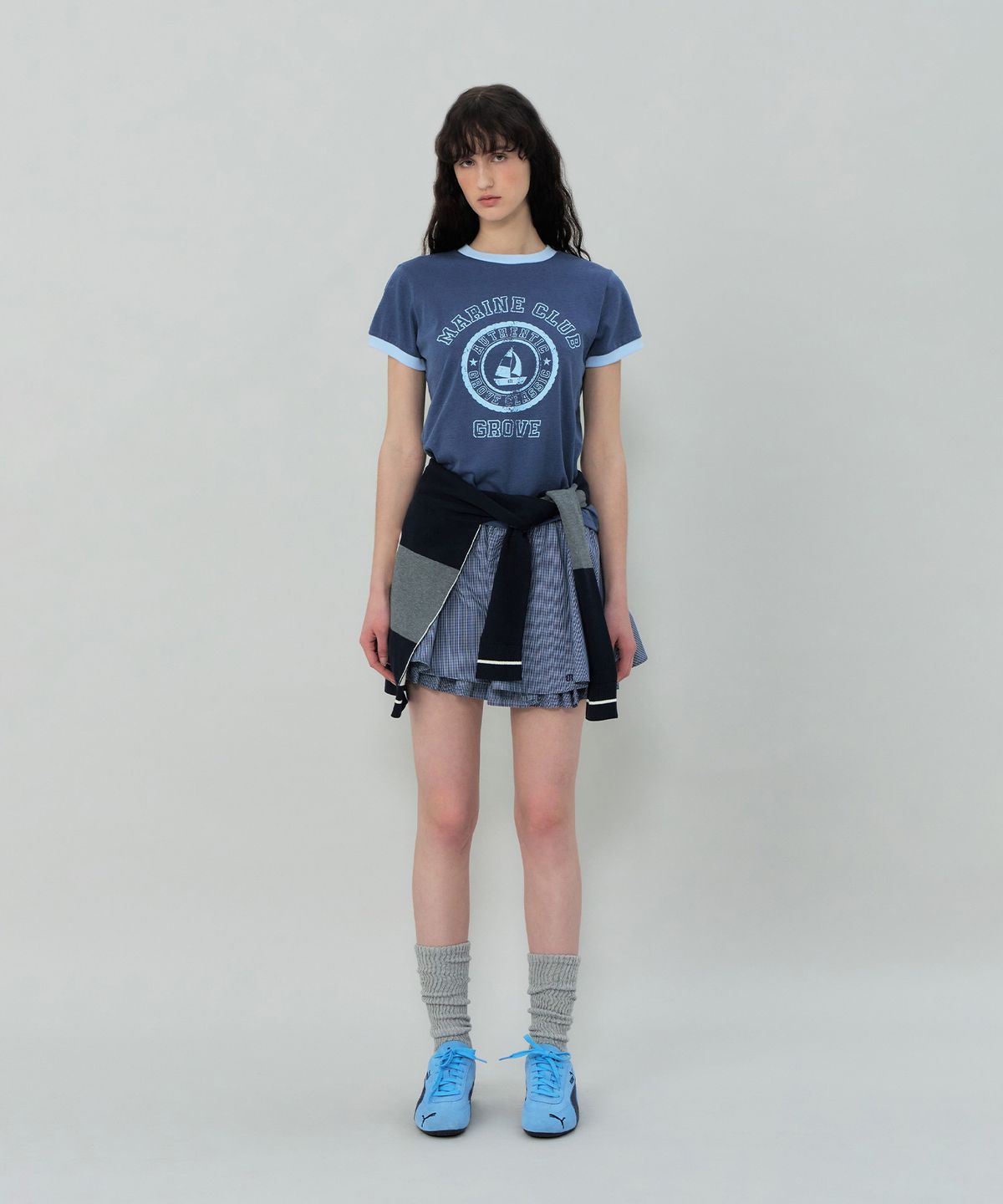 그로브(GROVE) GROVE MARINE RINGER T-SHIRT (BLUE)