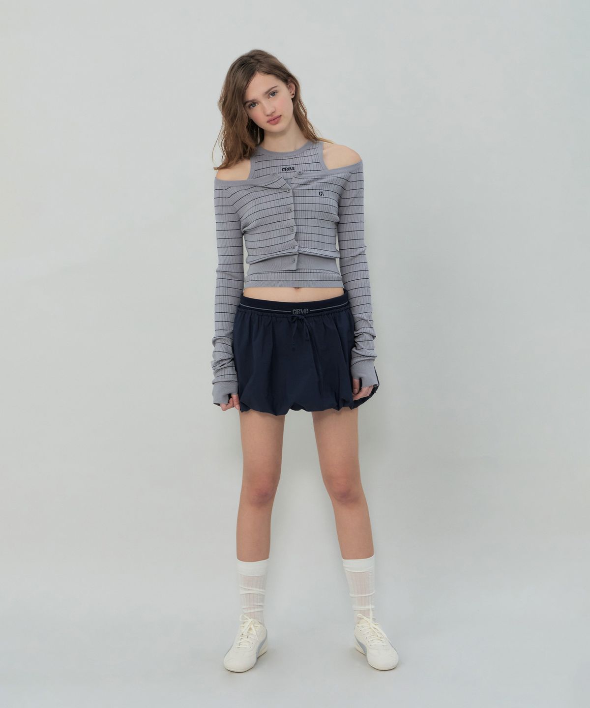 그로브(GROVE) JULES BALLOON SKIRT (NAVY)