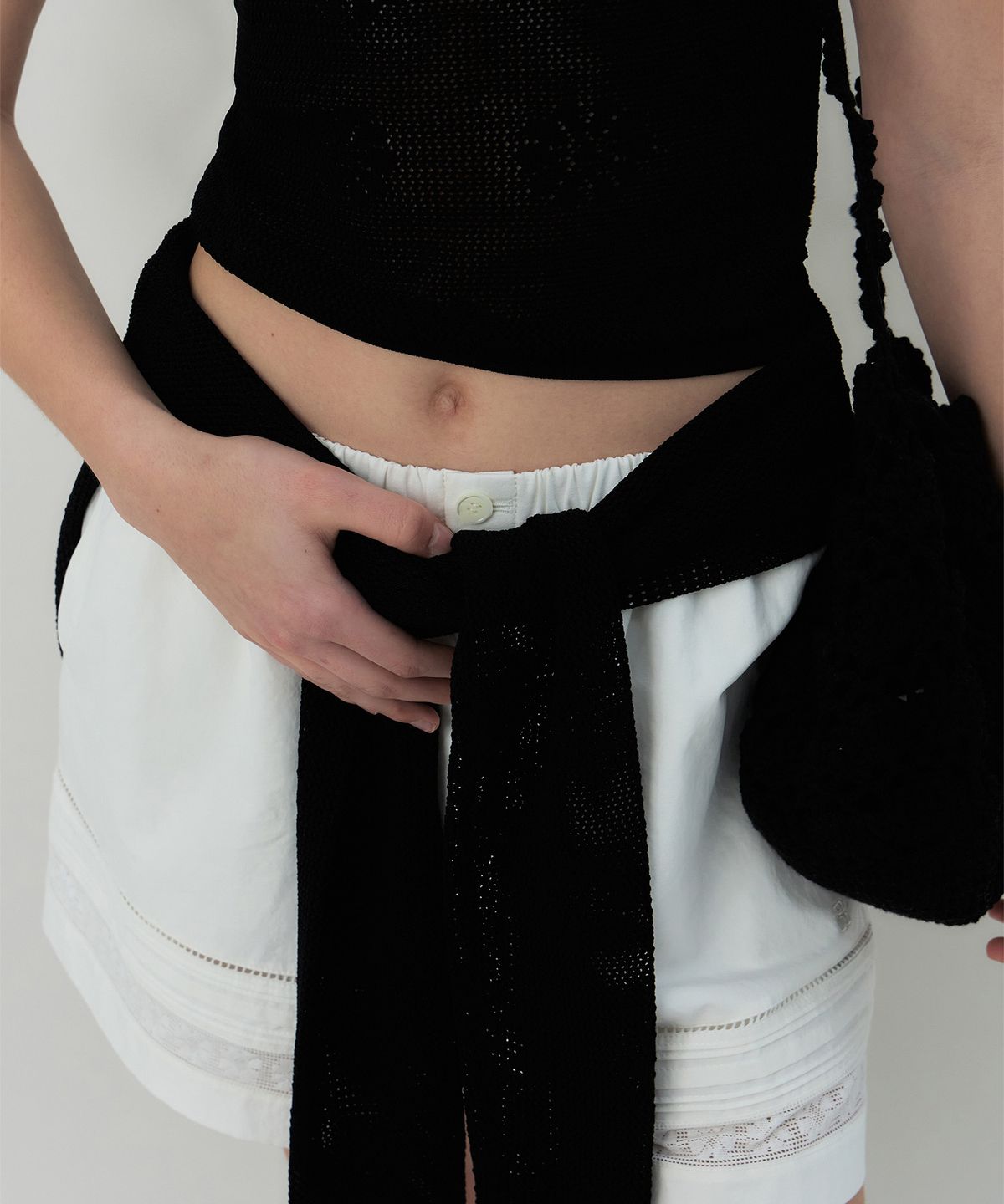 그로브(GROVE) DAISY KNIT CARDIGAN (BLACK)