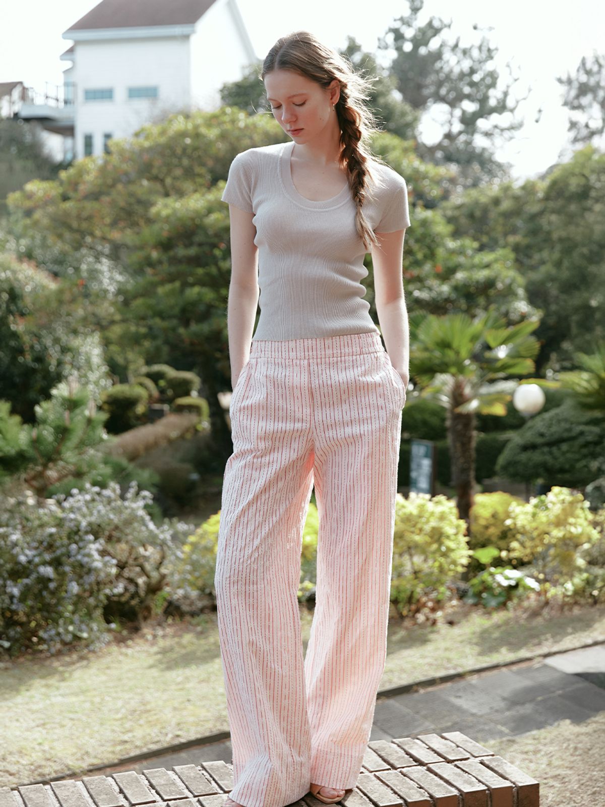 르니나(LENINA) JOYDI straight pants_RED