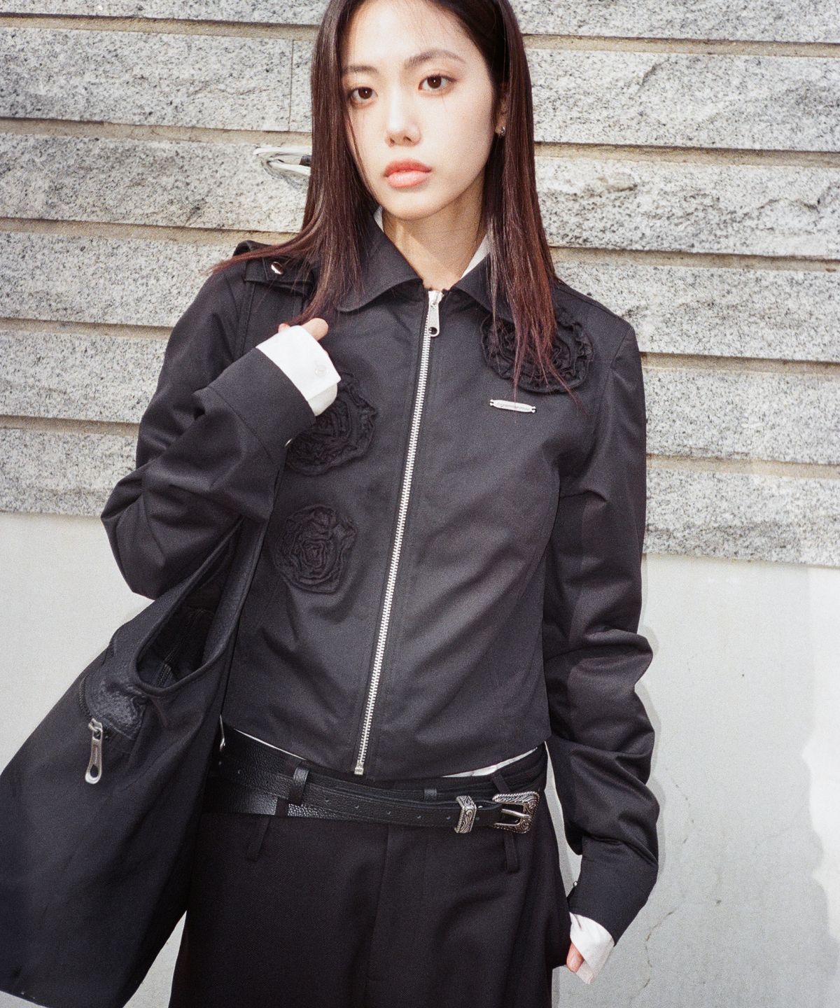 이우가마카라스(IUGAMAKARAS) Double Stuff Western Belt (Black)