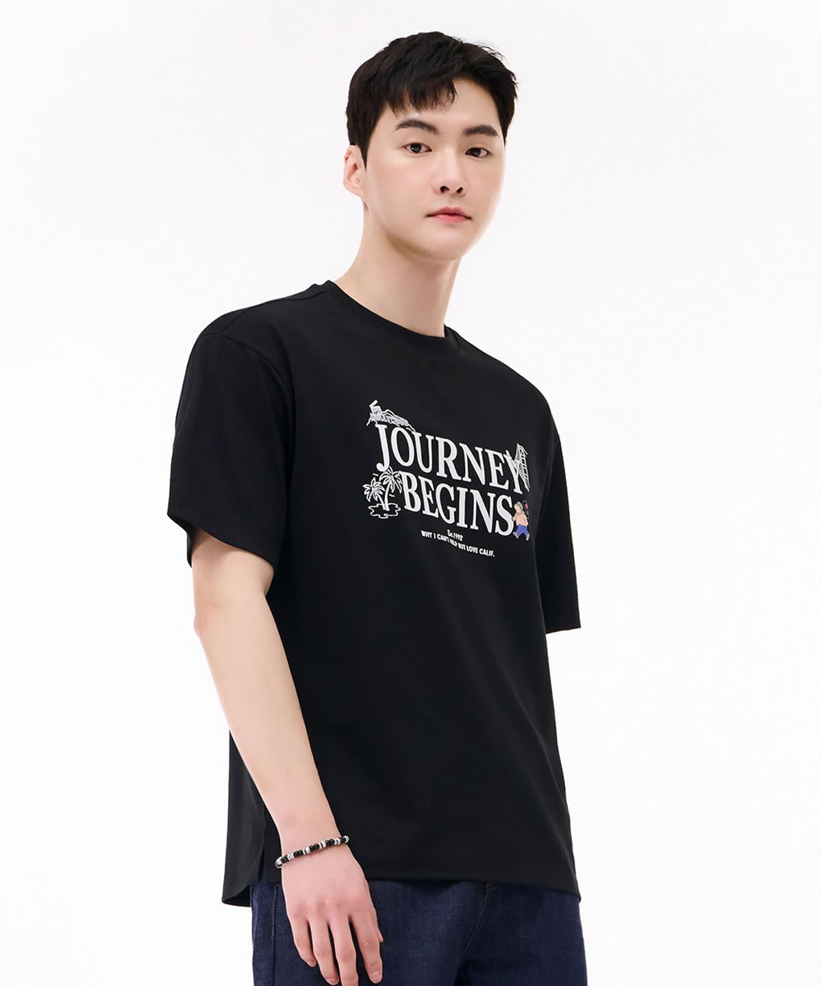 체이스컬트(CHASECULT) 공용 레터링 그래픽 반팔 티셔츠-블랙