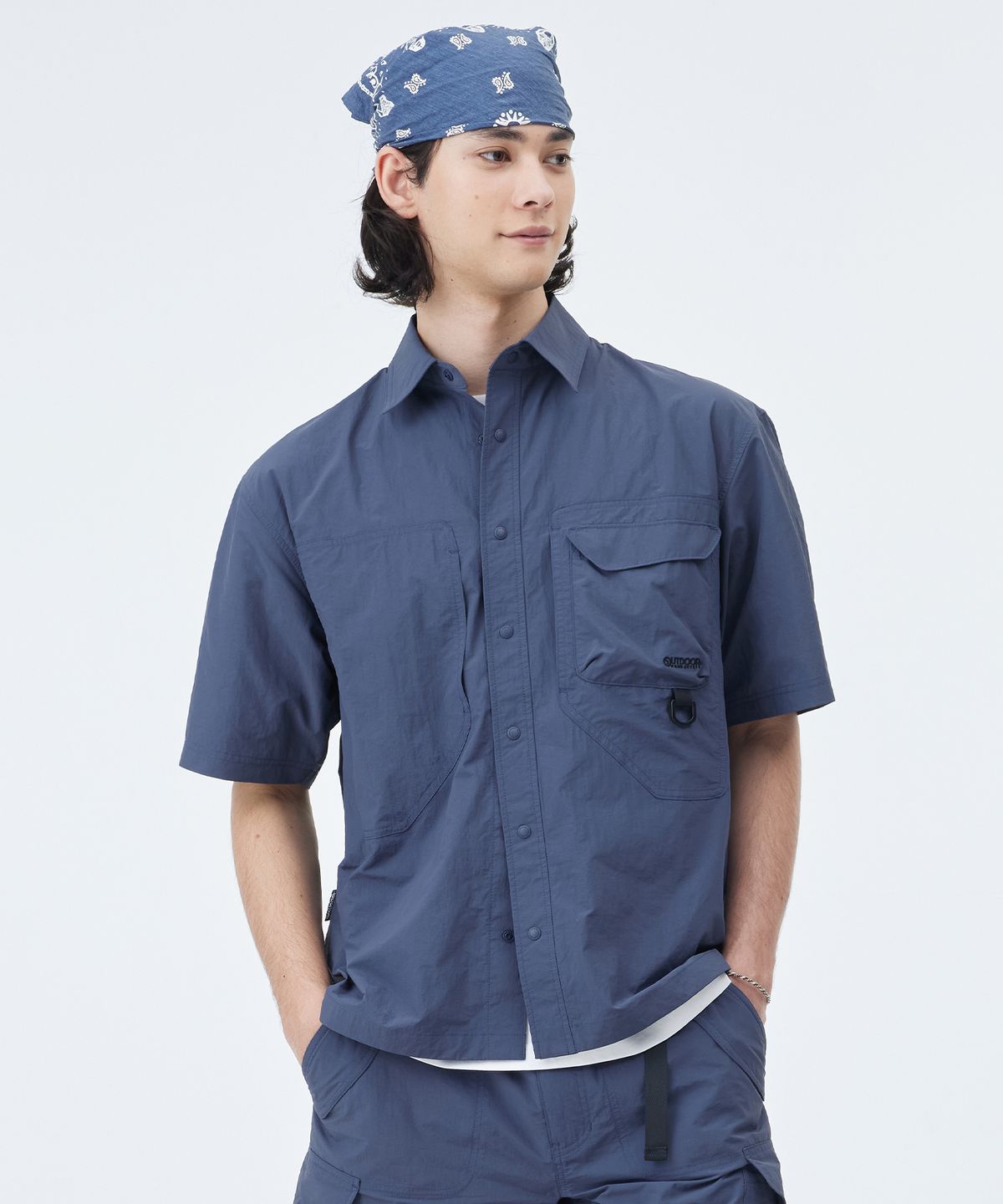 아웃도어 프로덕츠(OUTDOOR PRODUCTS) UTILITY HALF SHIRTS (DEEP BLUE)