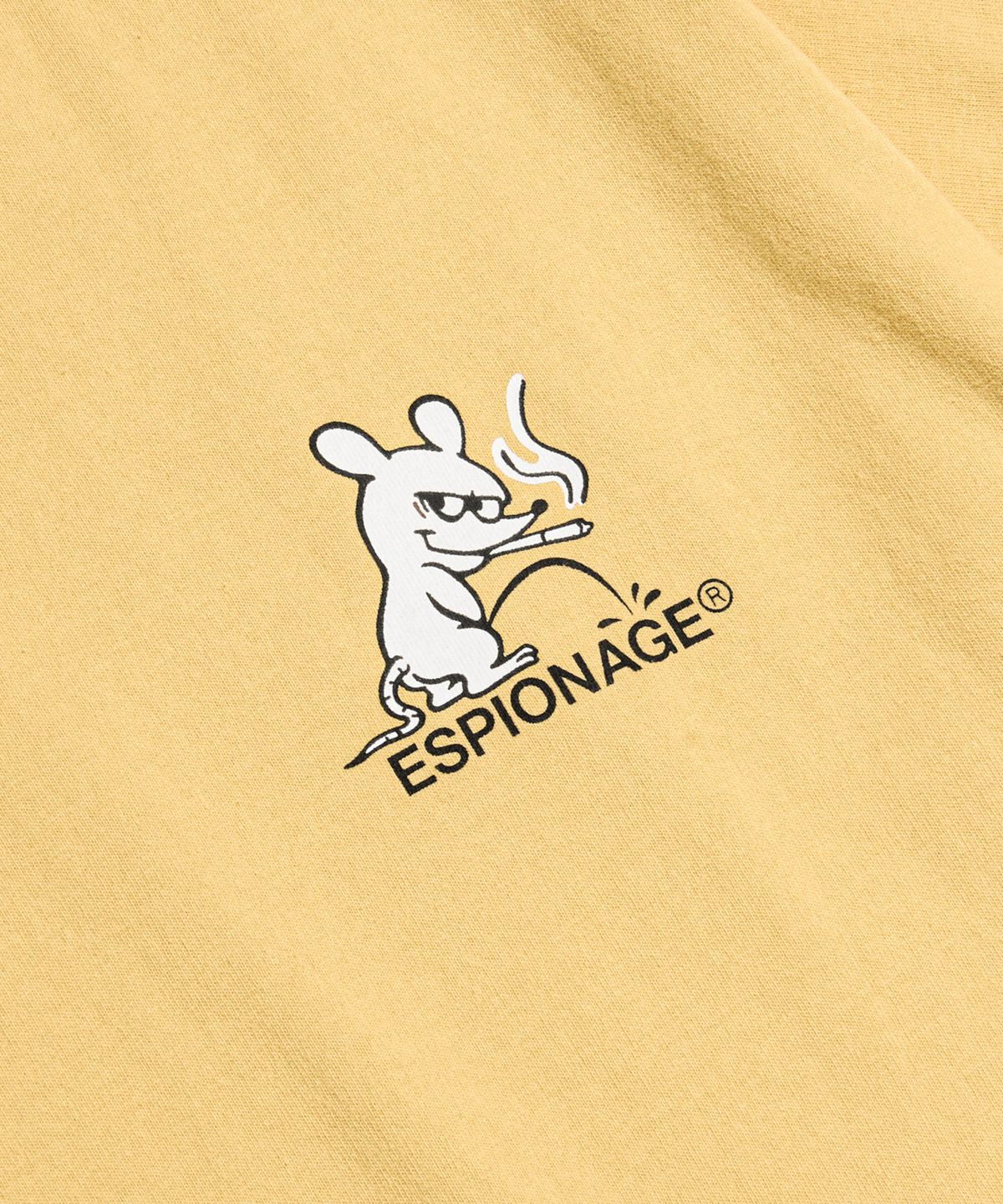 에스피오나지(ESPIONAGE) Smoking Rat(Peeing) Heavyweight Tee Vintage Yellow
