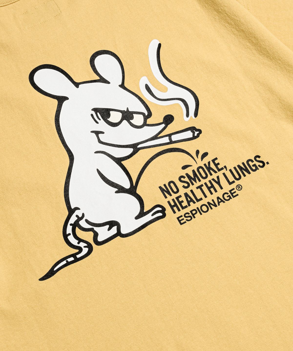 에스피오나지(ESPIONAGE) Smoking Rat(Peeing) Heavyweight Tee Vintage Yellow