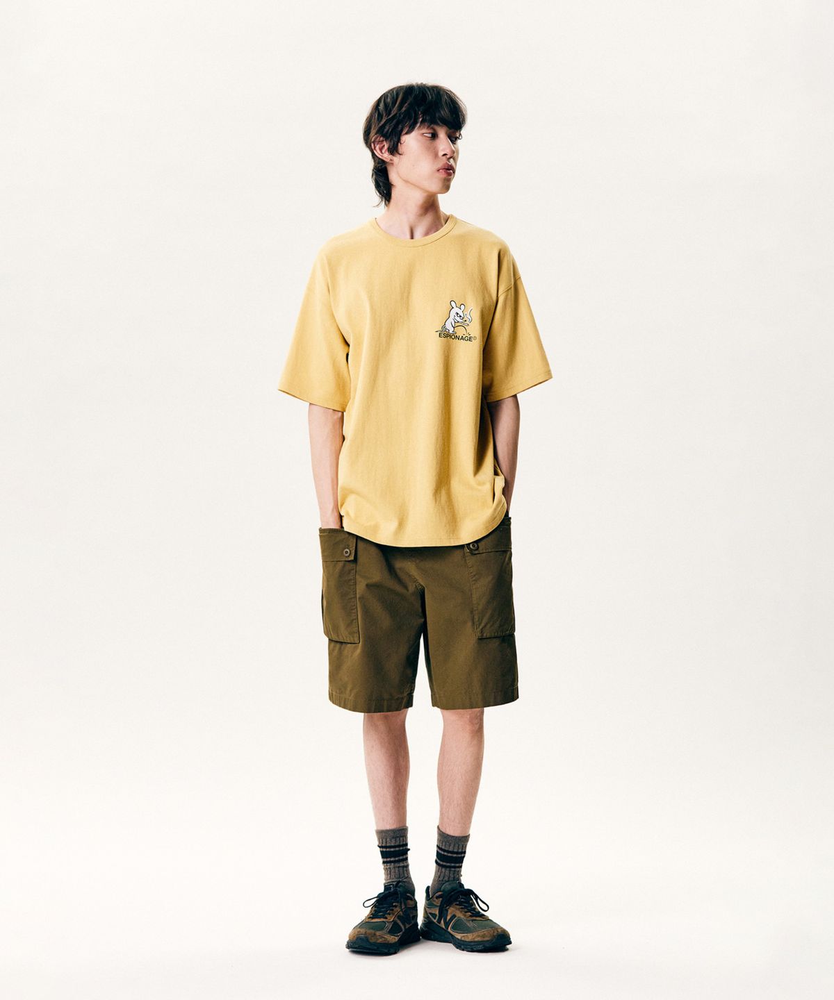 에스피오나지(ESPIONAGE) Smoking Rat(Peeing) Heavyweight Tee Vintage Yellow
