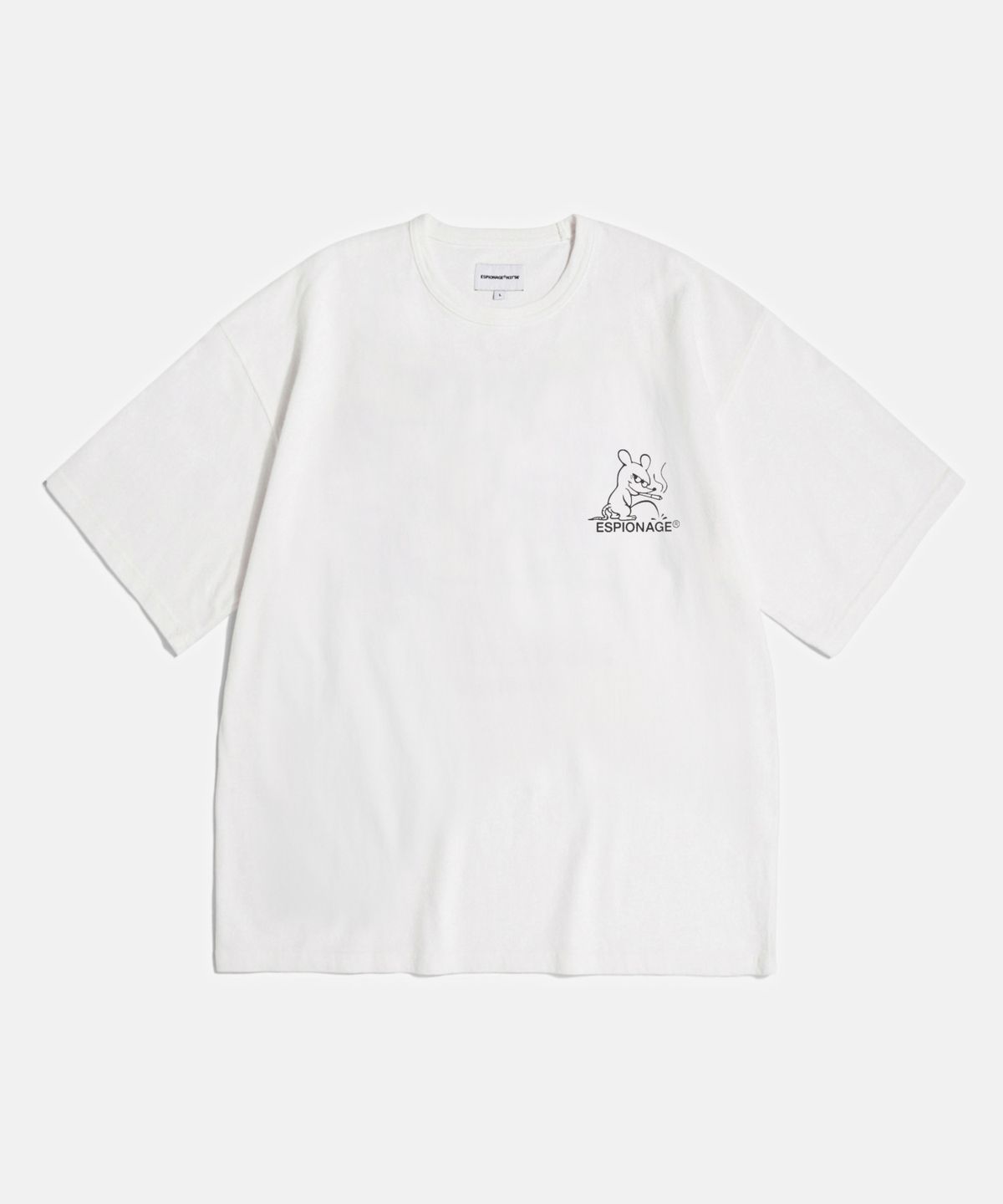 에스피오나지(ESPIONAGE) Smoking Rat(Peeing) Heavyweight Tee Off White