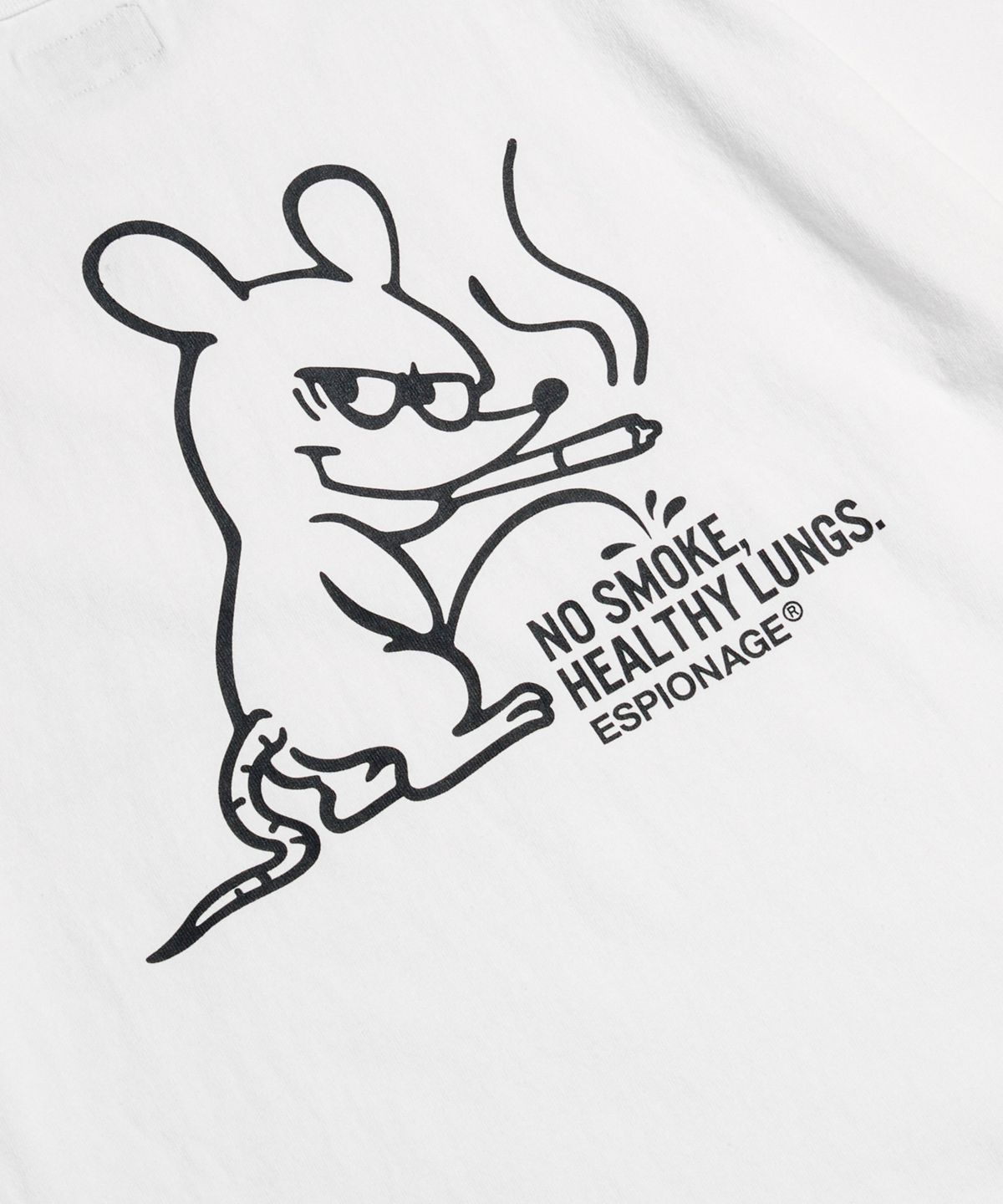 에스피오나지(ESPIONAGE) Smoking Rat(Peeing) Heavyweight Tee Off White