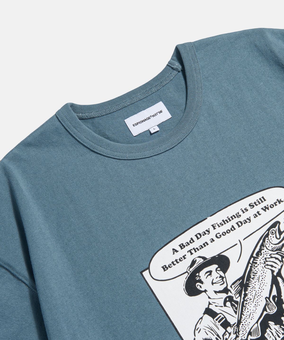 에스피오나지(ESPIONAGE) Fishing and Work Heavyweight Tee Faded Blue