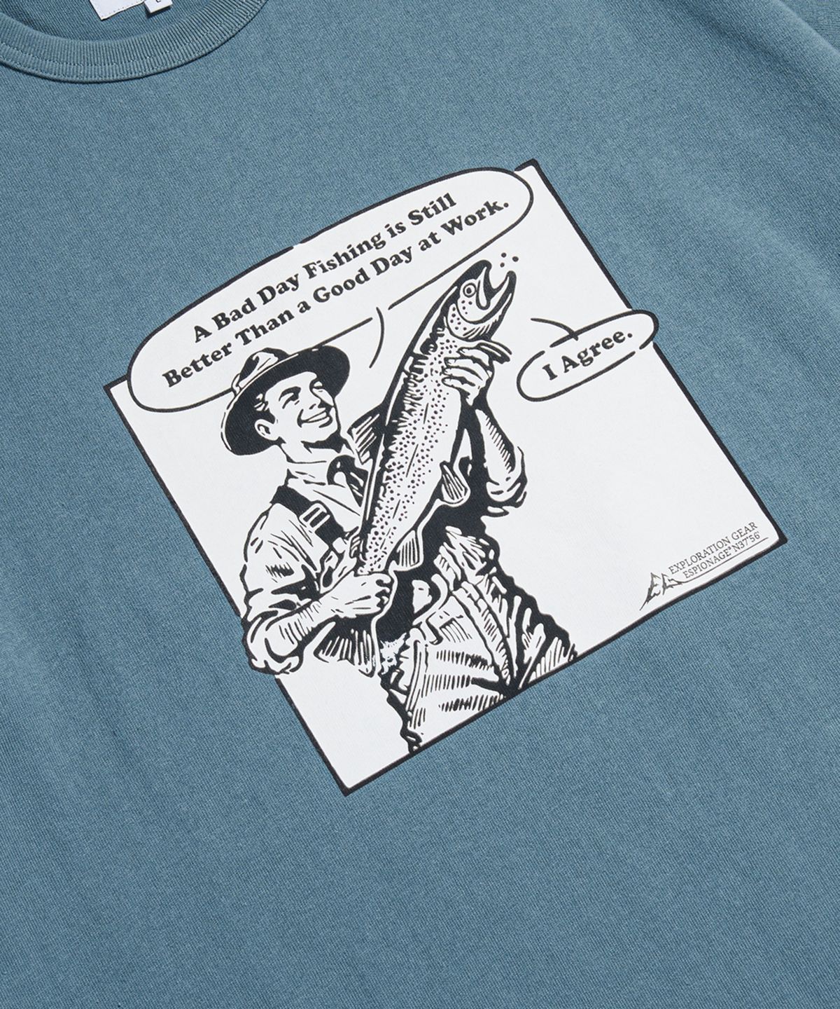 에스피오나지(ESPIONAGE) Fishing and Work Heavyweight Tee Faded Blue