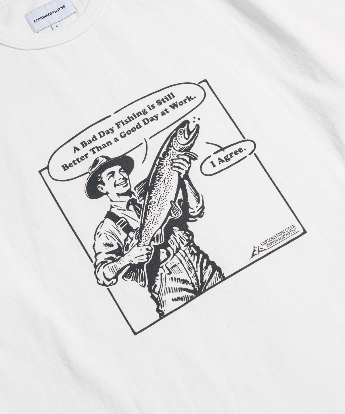 에스피오나지(ESPIONAGE) Fishing and Work Heavyweight Tee Off White