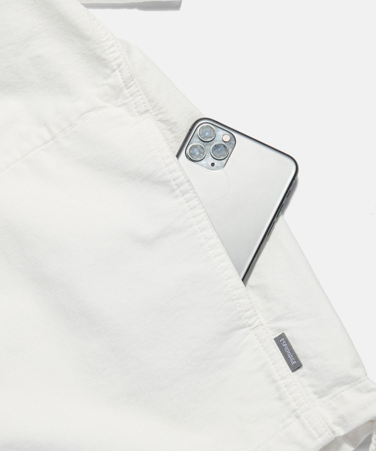 에스피오나지(ESPIONAGE) Oxford S/S Henley Shirt Off White