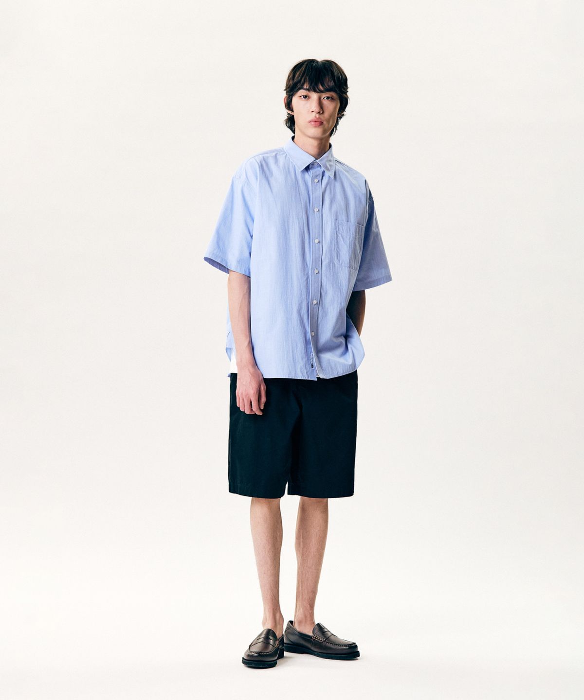 에스피오나지(ESPIONAGE) Comfort S/S Shirt Blue H.D