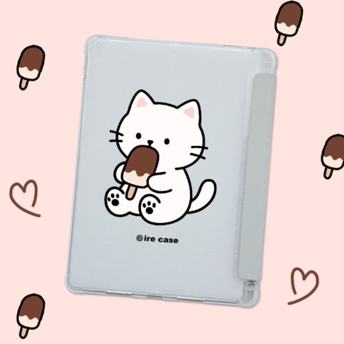 이레케이스앤굿즈(IRECASEGOODS) 초코바냥이 아이패드 갤럭시탭 수납커버 케이스