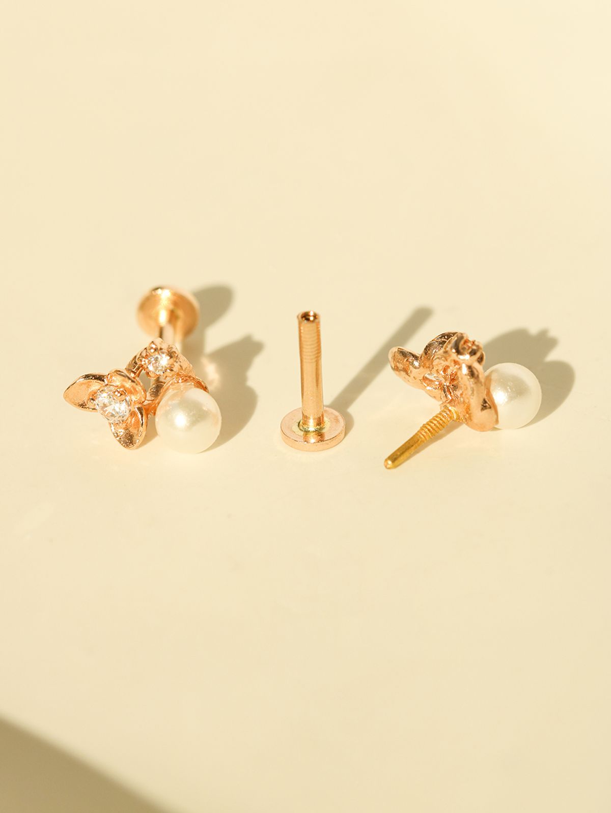 미니멀피어싱(MINIMALPIERCING) 14K 인터널 플라워 진주 라블렛 피어싱