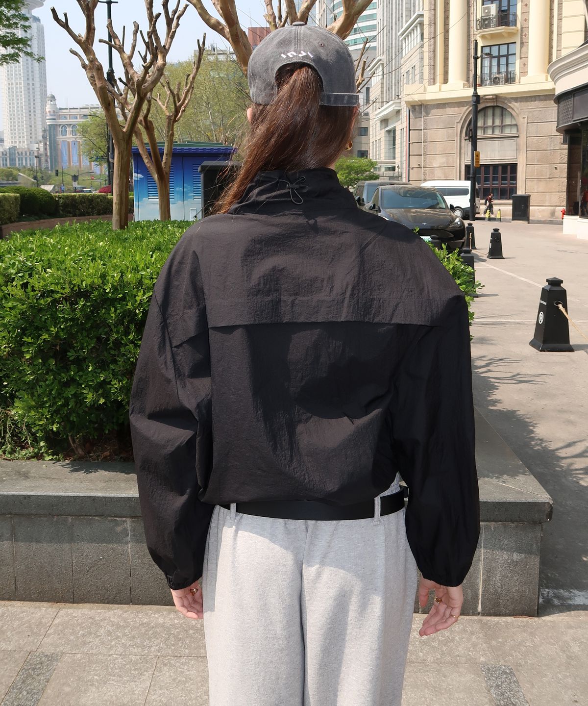 인지액티브(INJIACTIVE) Nylon String windbreaker 블랙