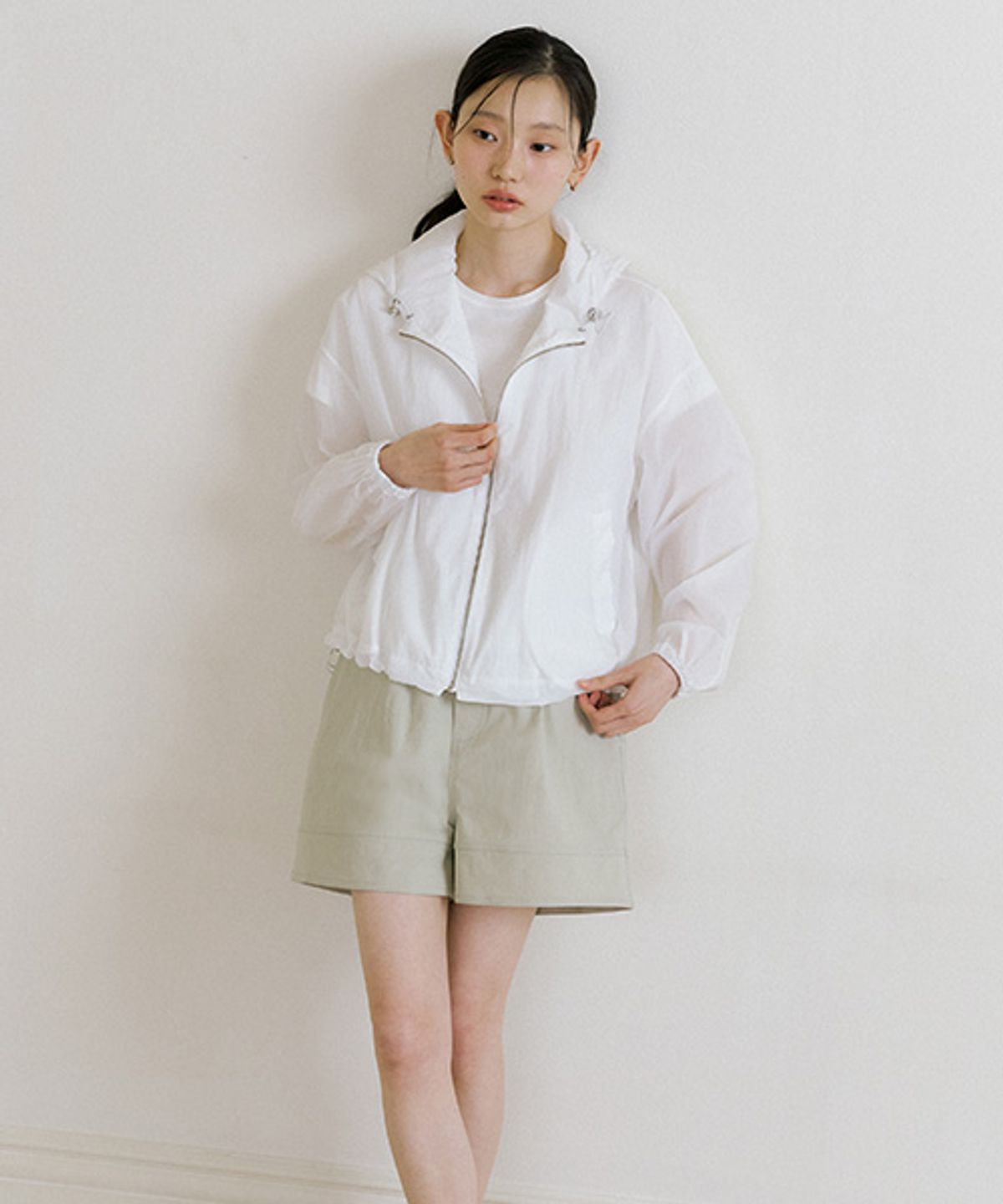 링서울(LINGSEOUL) cotton slub shorts-beige