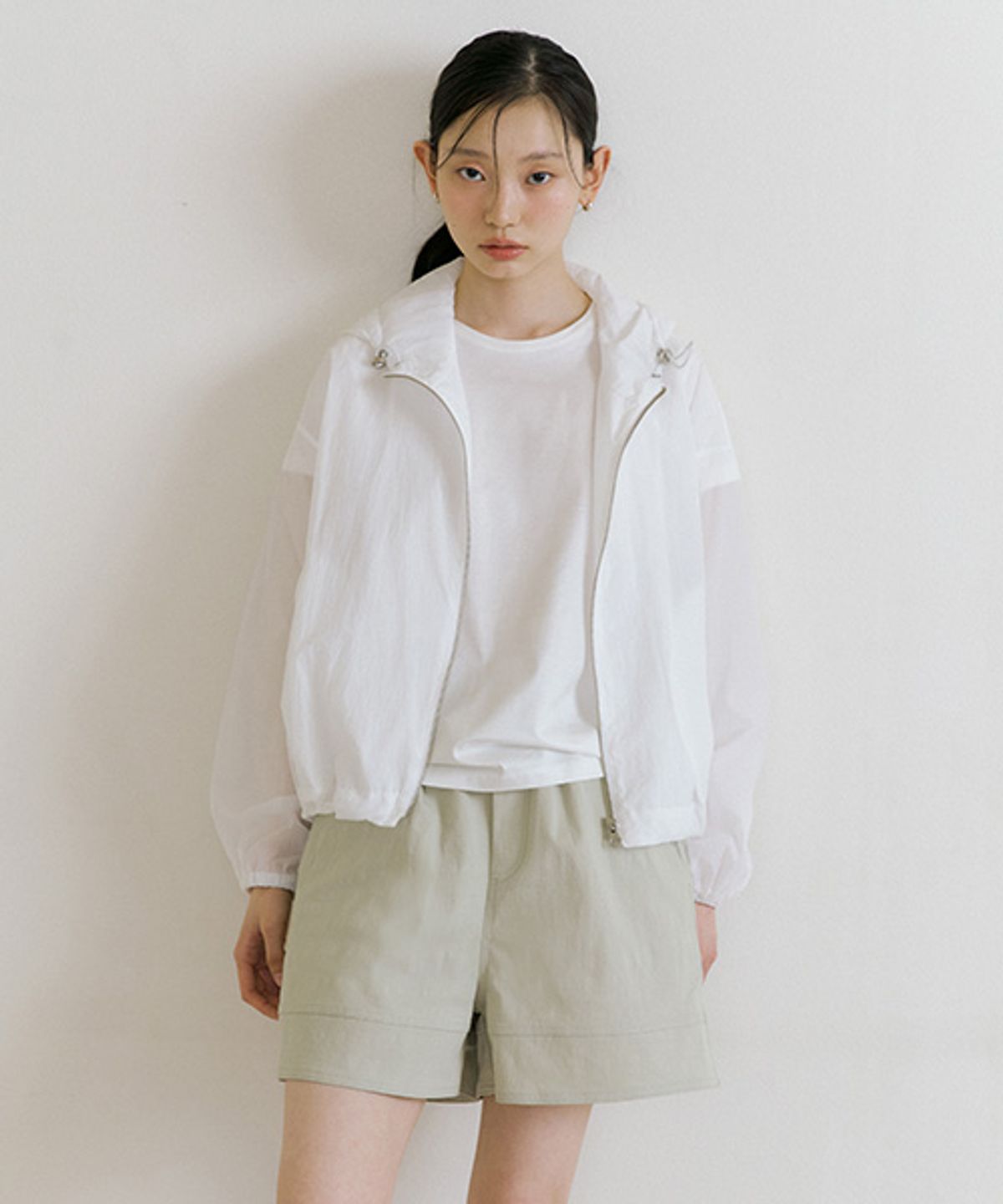 링서울(LINGSEOUL) cotton slub shorts-beige