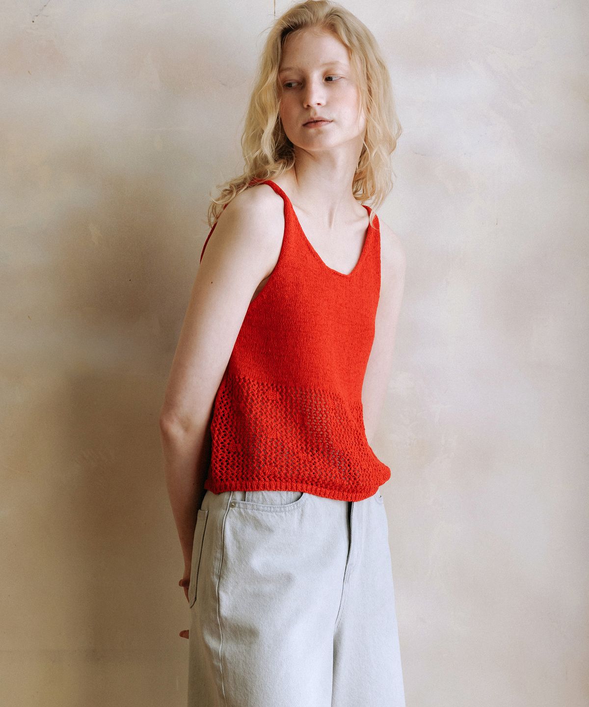 앤니즈(ANDNEEDS) Lizzy knit sleeveless (red)