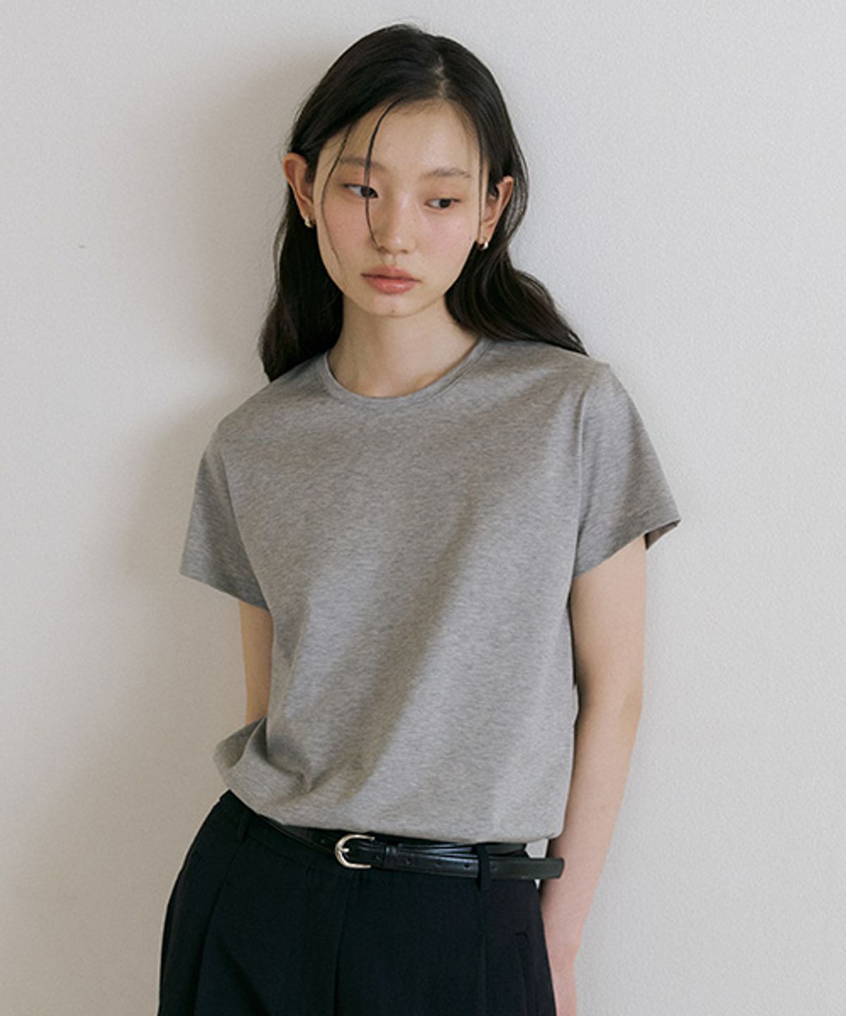 링서울(LINGSEOUL) essential silket t-shirts-melange