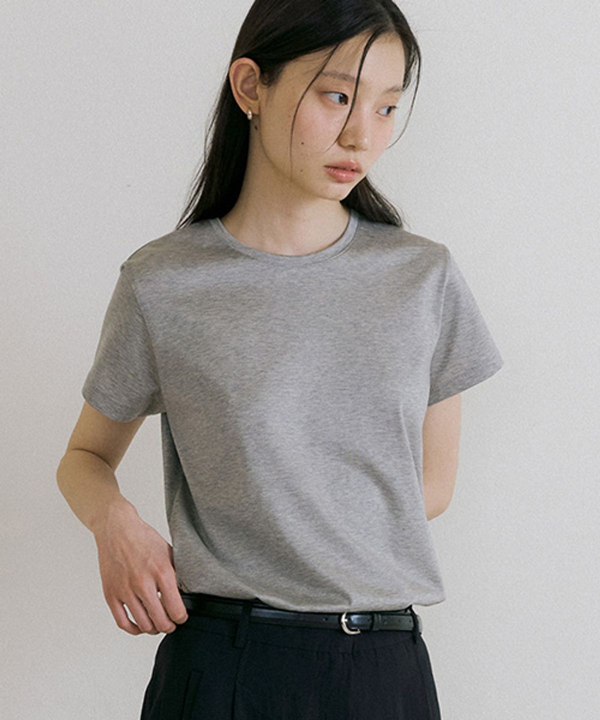 링서울(LINGSEOUL) essential silket t-shirts-melange