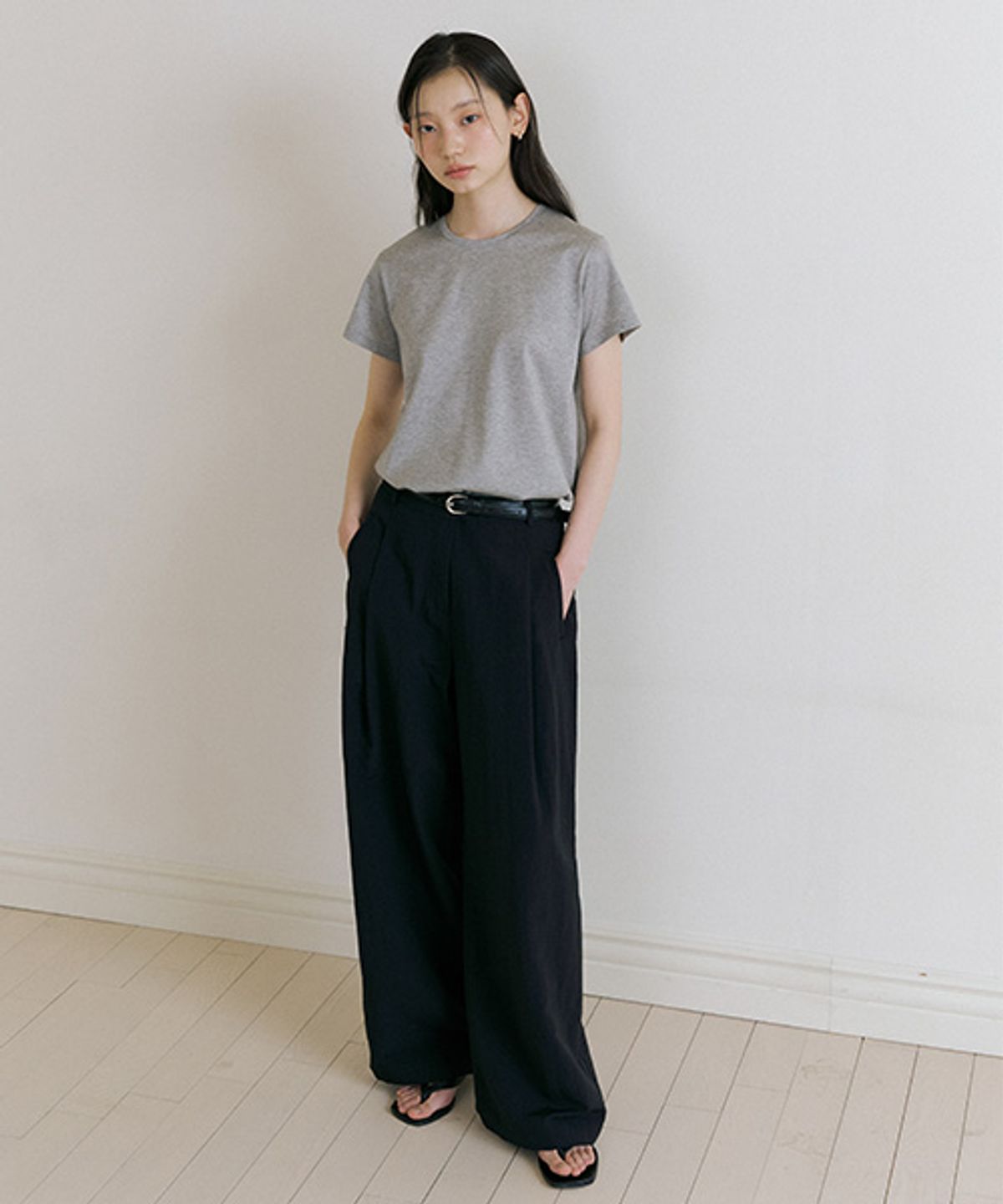 링서울(LINGSEOUL) essential silket t-shirts-melange
