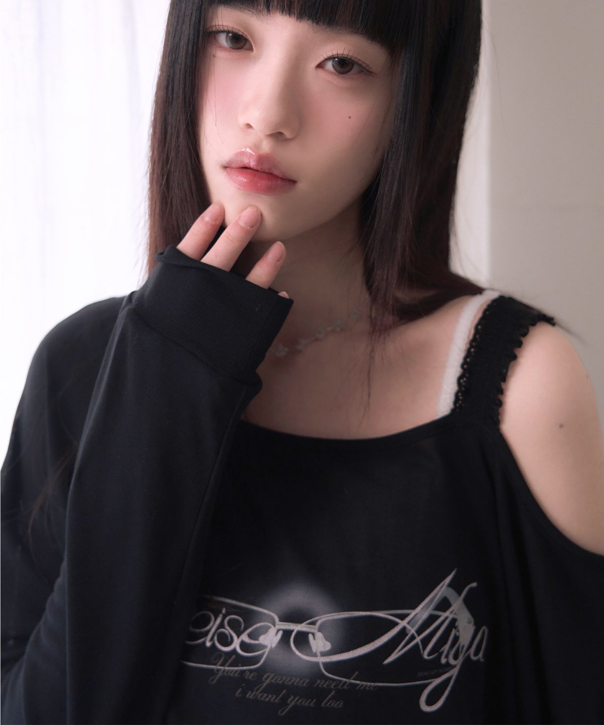 레이즈미야(REISE MIYA) 베이비 글라스 시어 풀오버 [BLACK]