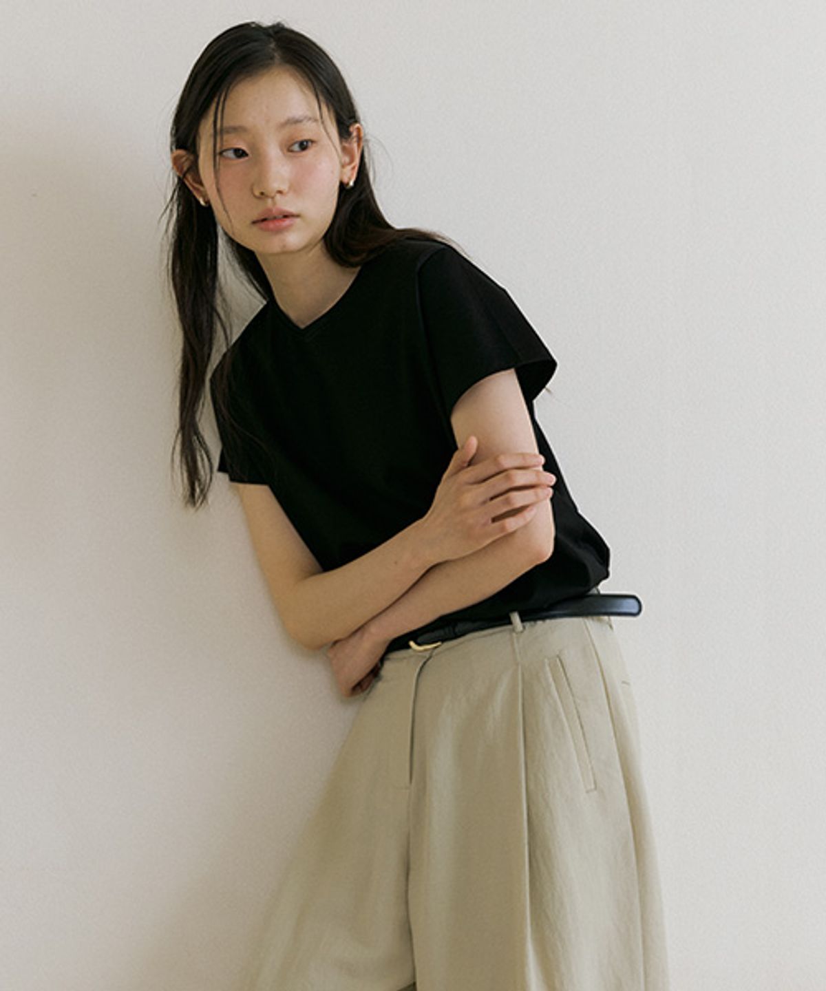 링서울(LINGSEOUL) essential silket t-shirts-black