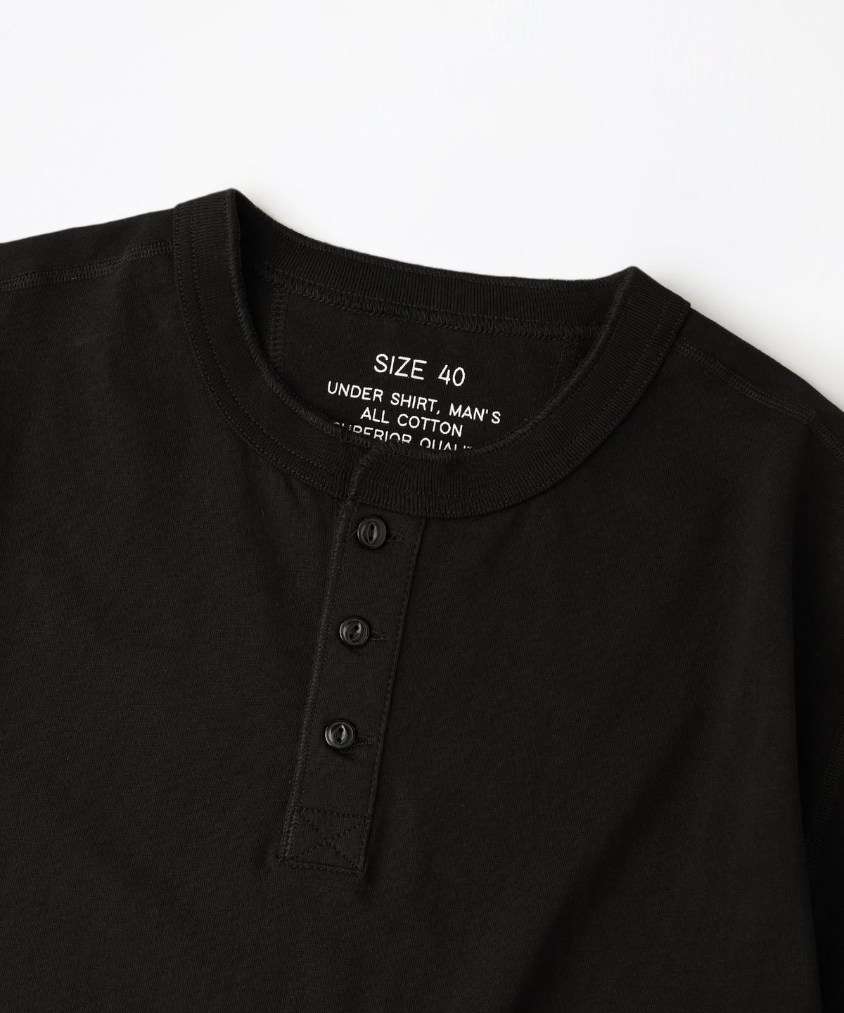 아웃스탠딩(OUTSTANDING) [2PACK] HENLEY NECK HALF SLEEVE TEE_OFF WHITE/BLACK
