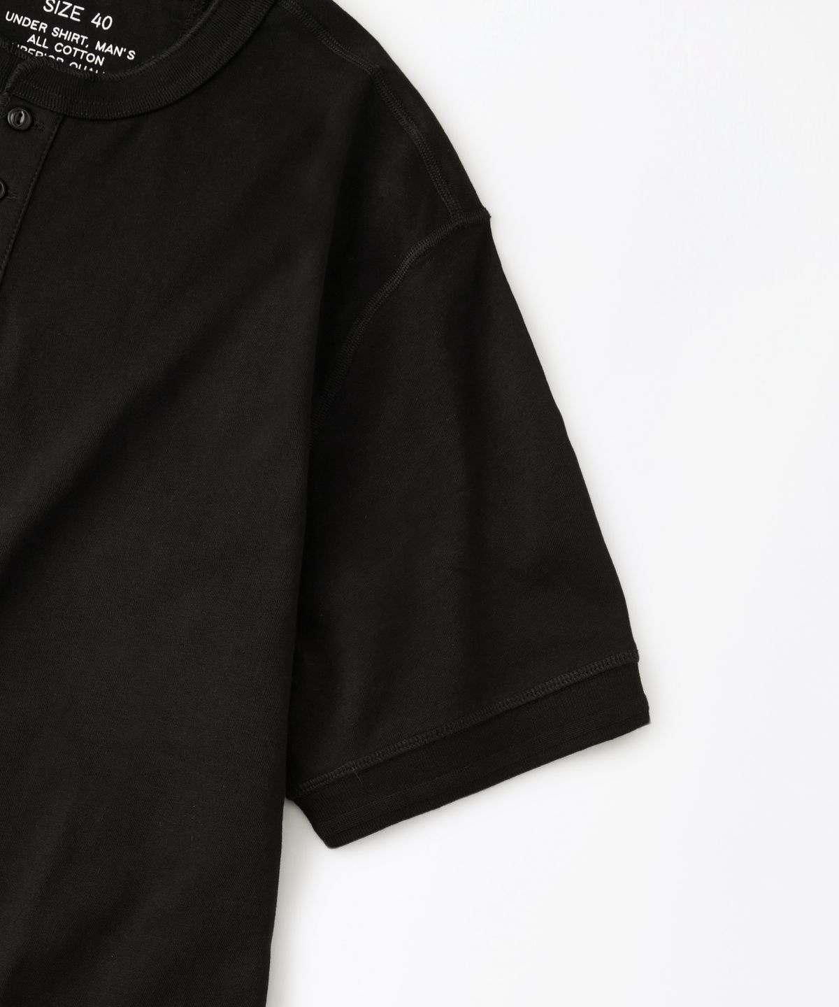 아웃스탠딩(OUTSTANDING) [2PACK] HENLEY NECK HALF SLEEVE TEE_OFF WHITE/BLACK
