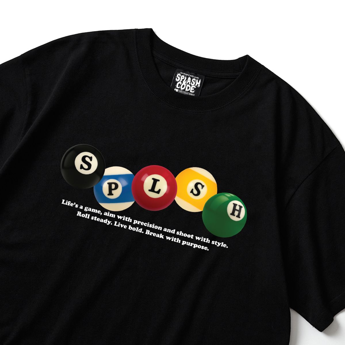 스플래시코드(SPLASHCODE) 반팔 티셔츠 블랙 - 빌리어즈(Billiards)