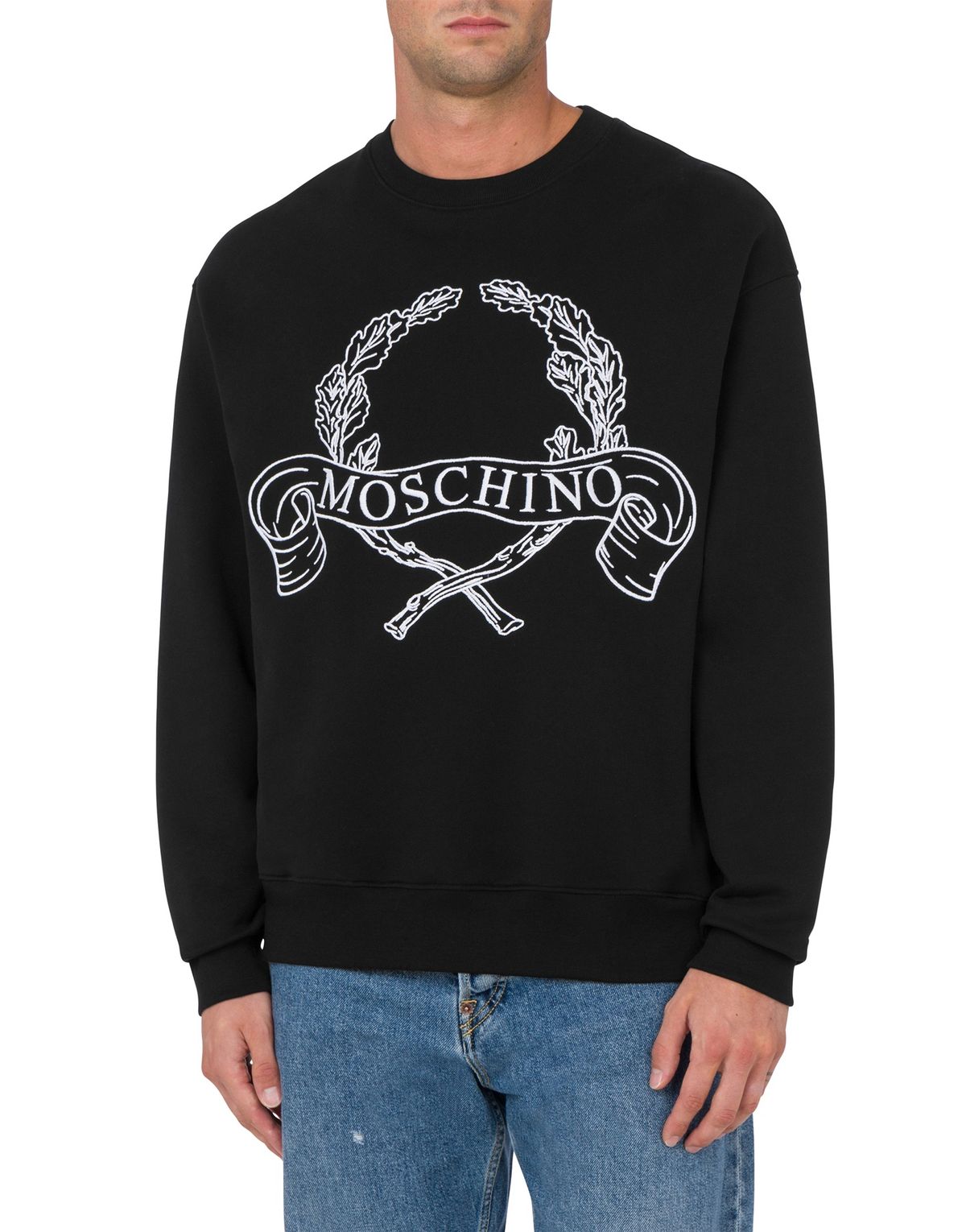 모스키노(MOSCHINO) 월계관 자수 스웻셔츠