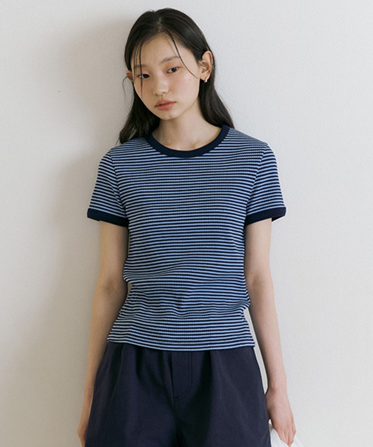 링서울(LINGSEOUL) stripe linger t-shirts-blue/navy