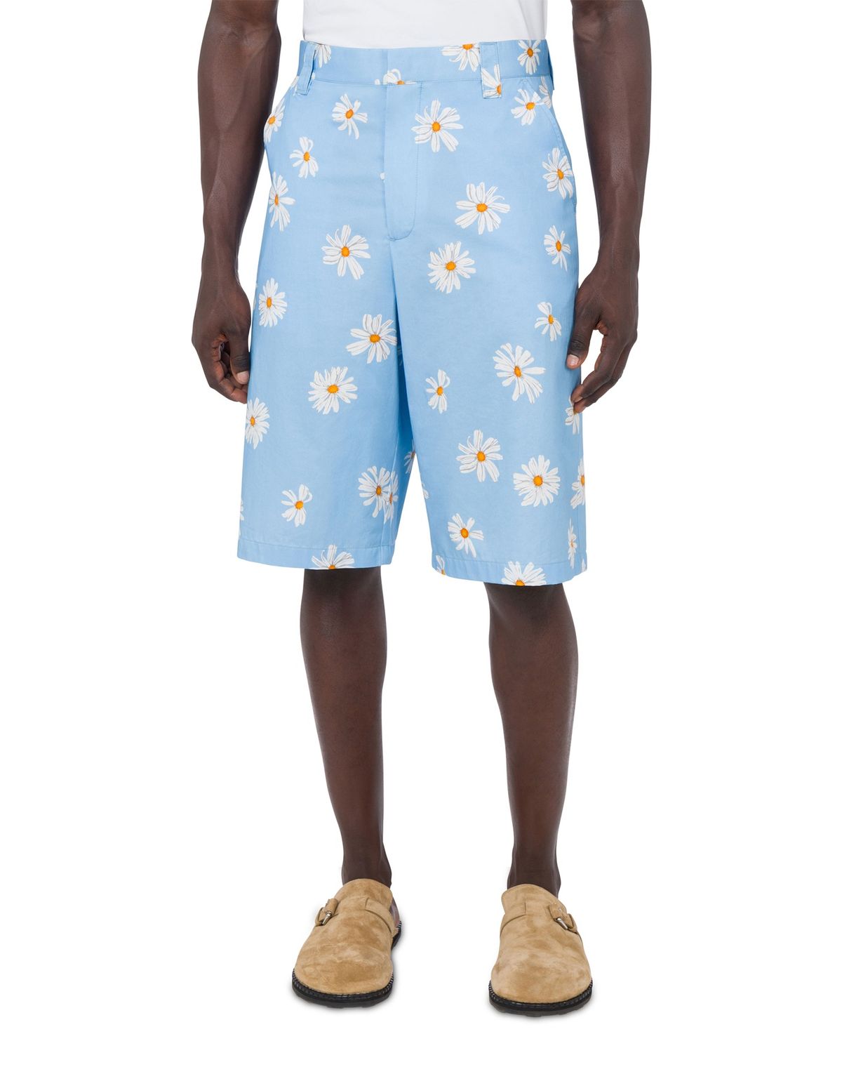 모스키노(MOSCHINO) 사틴 버뮤다 올 오버 데이지 팬츠