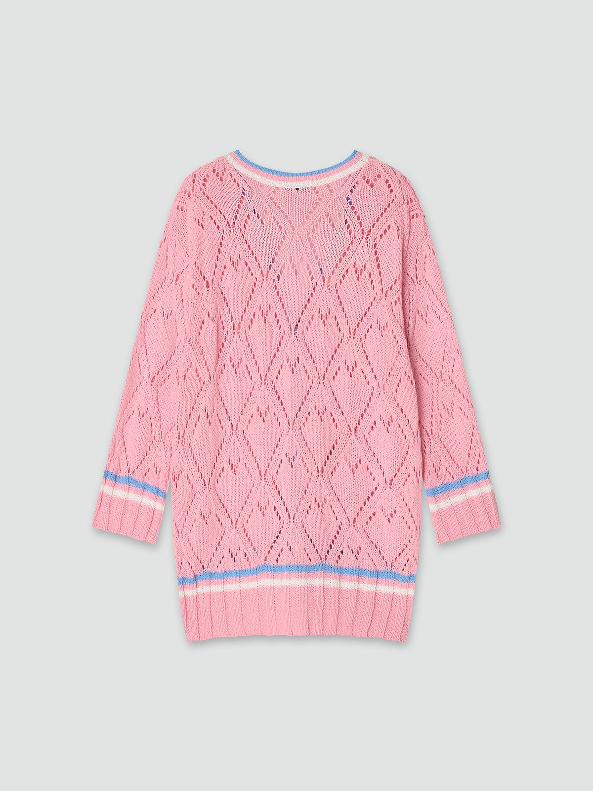 틴닛(TINKNIT) 썸머 하트 펀칭가디건_핑크