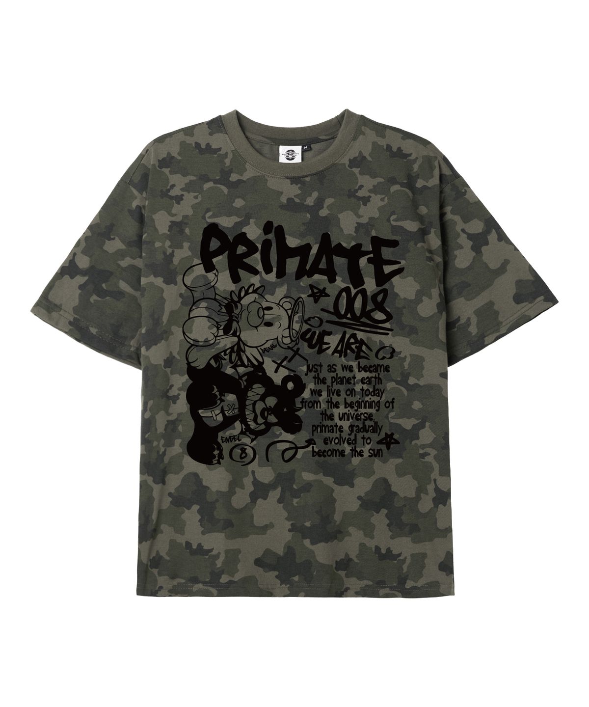 프라임에이트(PRIMATE) ANGELDEM 오버핏 카모 반팔티셔츠 4 COLORS