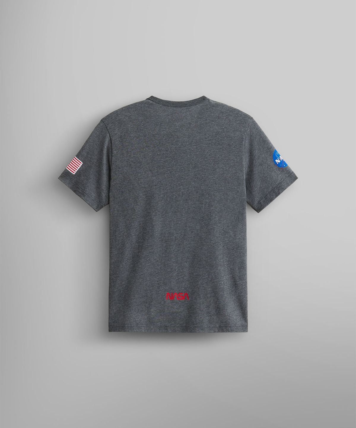 알파 인더스트리(ALPHA INDUSTRIES) 나사 웜 로고 GEN II 티 다크 차콜 헤더