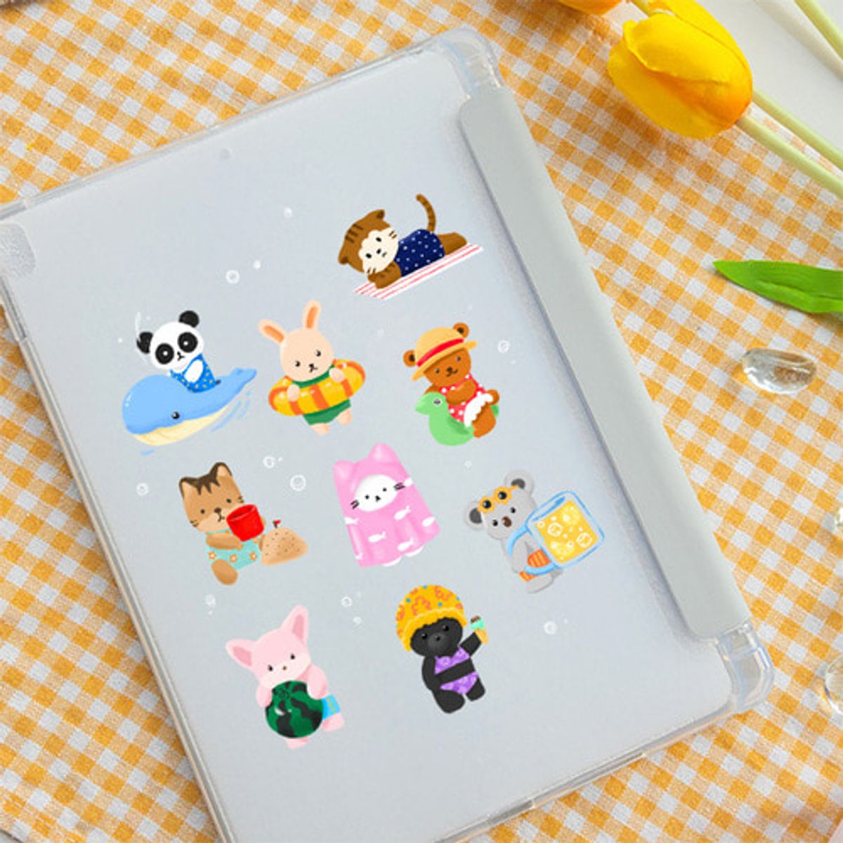 이레케이스앤굿즈(IRECASEGOODS) 헬로썸머 갤럭시탭 아이패드 애플펜슬 수납가능 풀커버 케이스