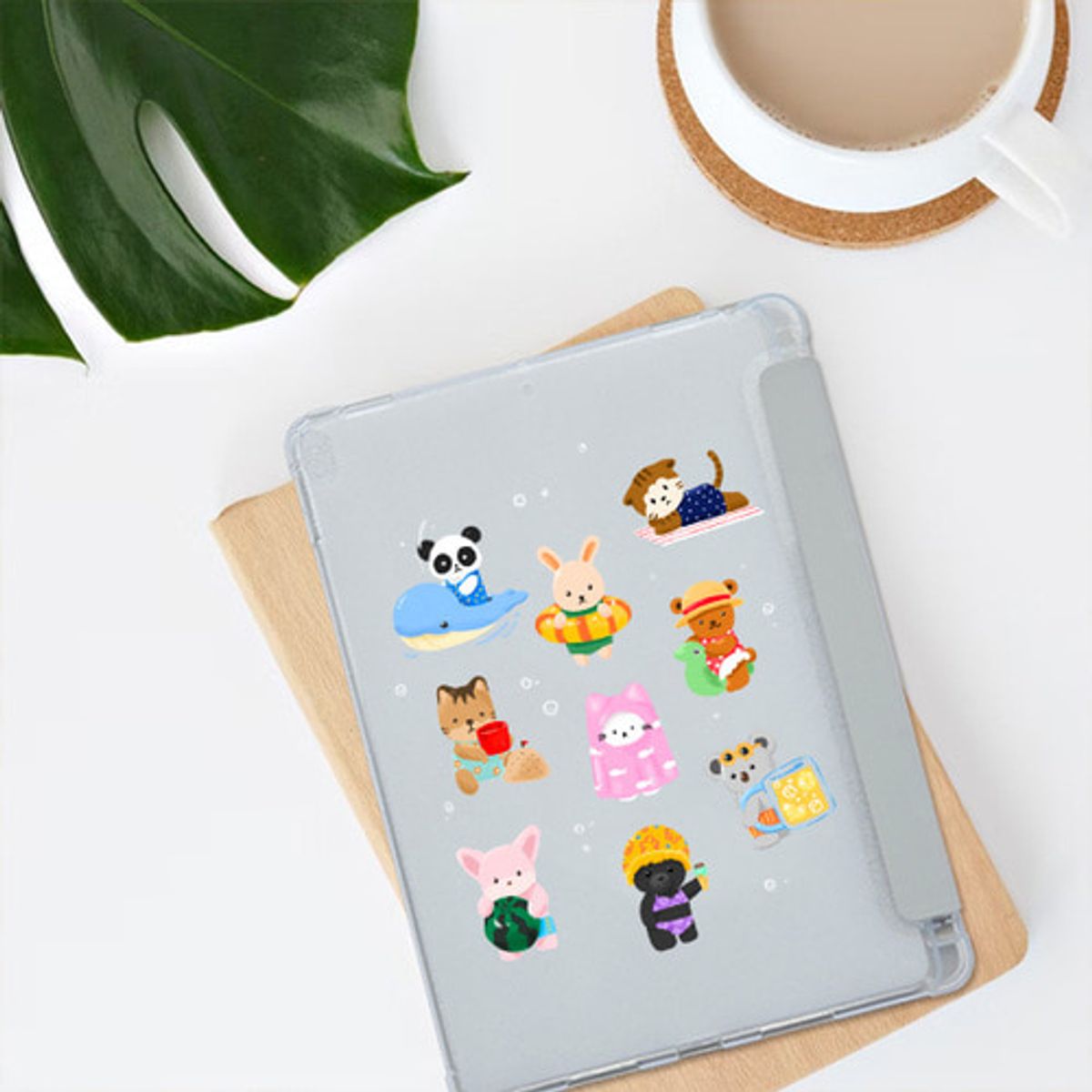이레케이스앤굿즈(IRECASEGOODS) 헬로썸머 갤럭시탭 아이패드 애플펜슬 수납가능 풀커버 케이스