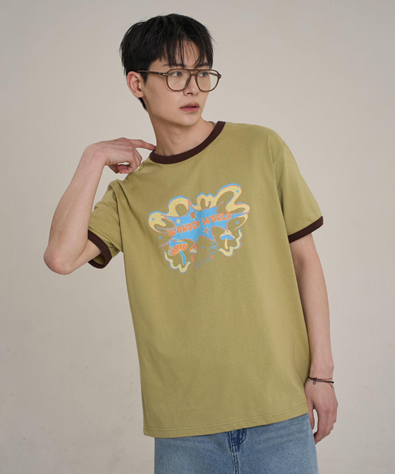 [SUPERSUB] Wonderworld Ringer Short Sleeve T-shirt /追跡付 MUSINSA公式 | SUPERSUB Wonderworld Ringer Short Sleeve T