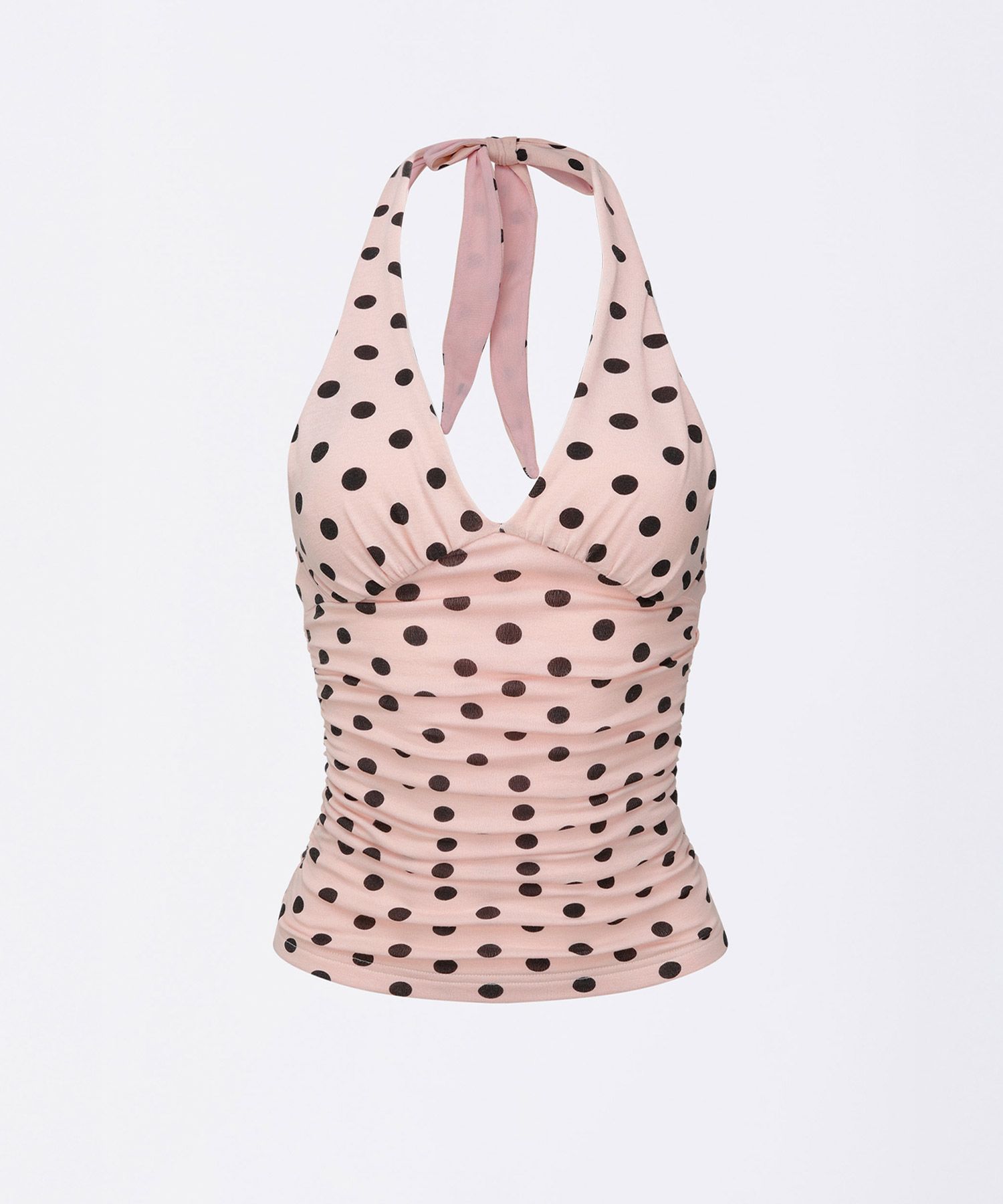 MUSINSA | SCULPTOR Dot Halter Top Pink