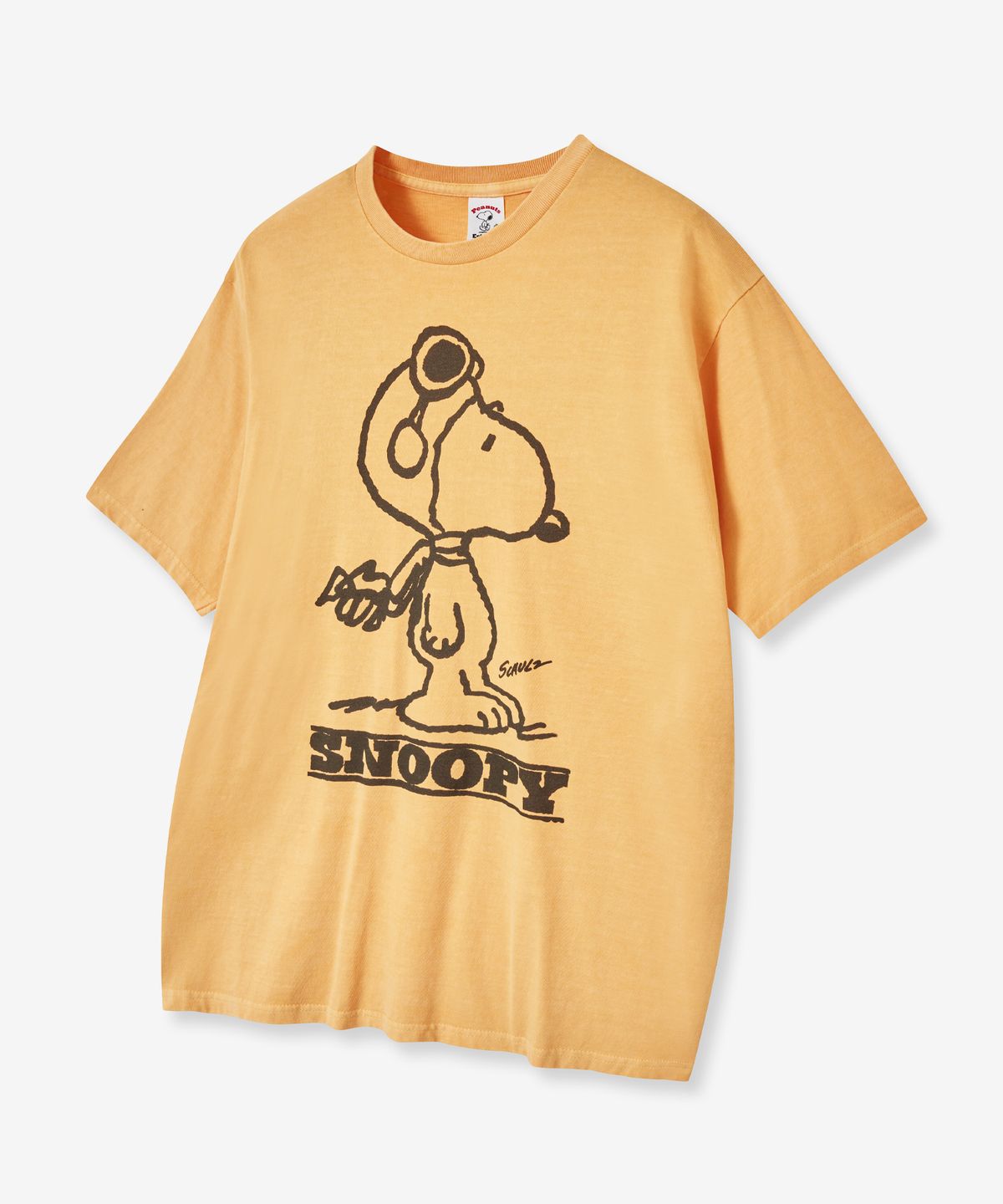브이투(VTWO) 조종사 스누피 피그먼트 티셔츠 (YELLOW)