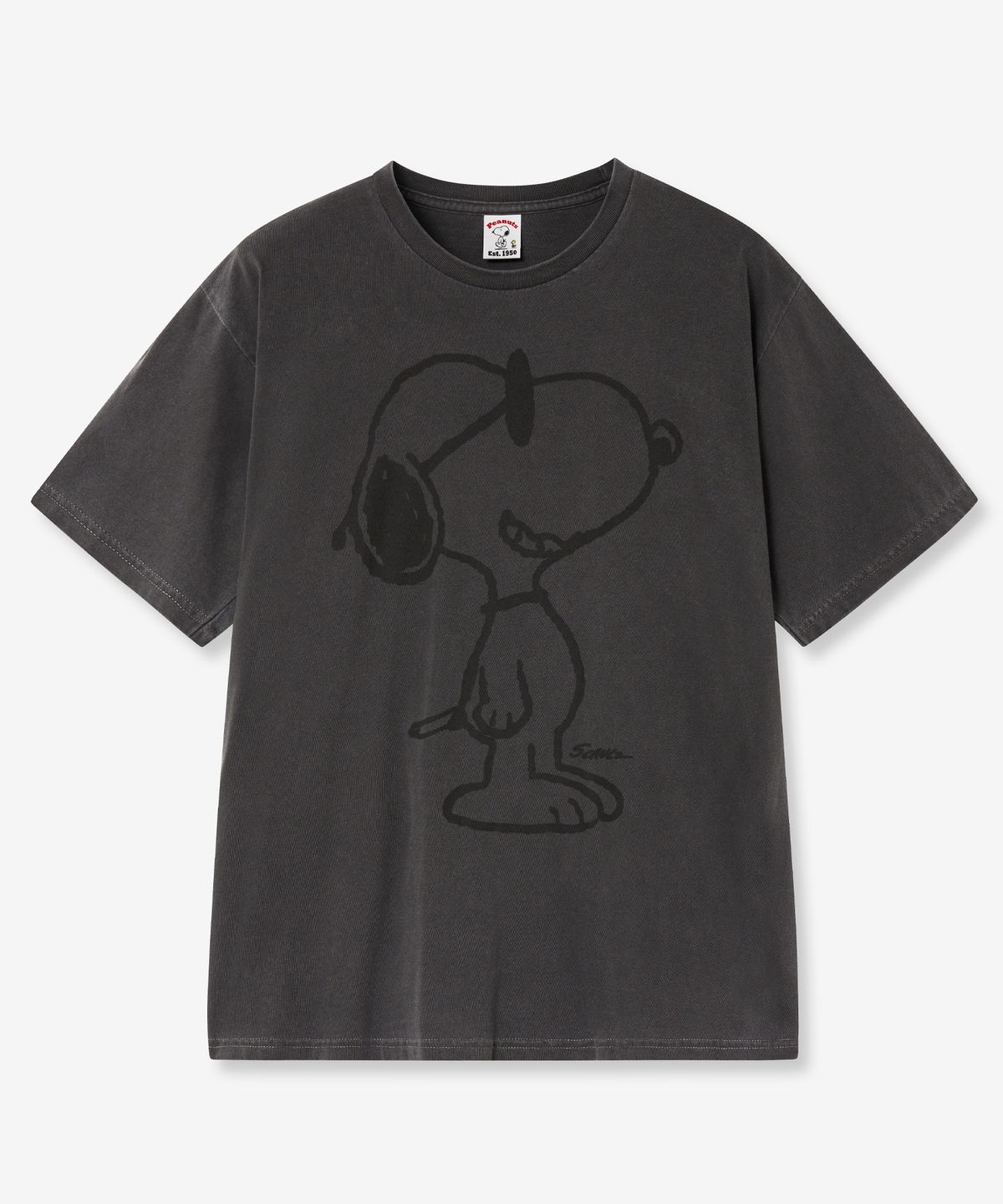 브이투(VTWO) 선글라스 스누피 피그먼트 티셔츠 (CHARCOAL)