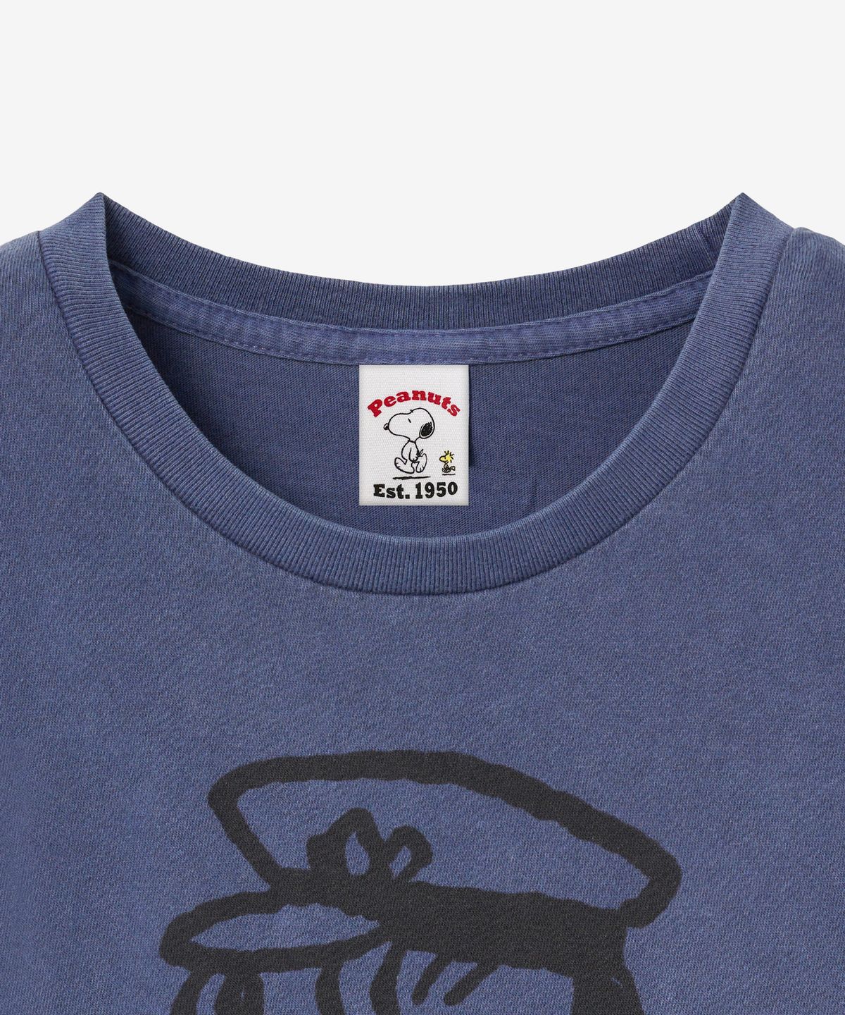 브이투(VTWO) 라이너스 스누피 피그먼트 티셔츠 (NAVY)