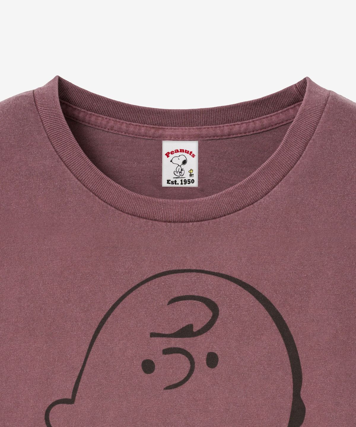 브이투(VTWO) 찰리 브라운 피그먼트 티셔츠 (BURGUNDY)