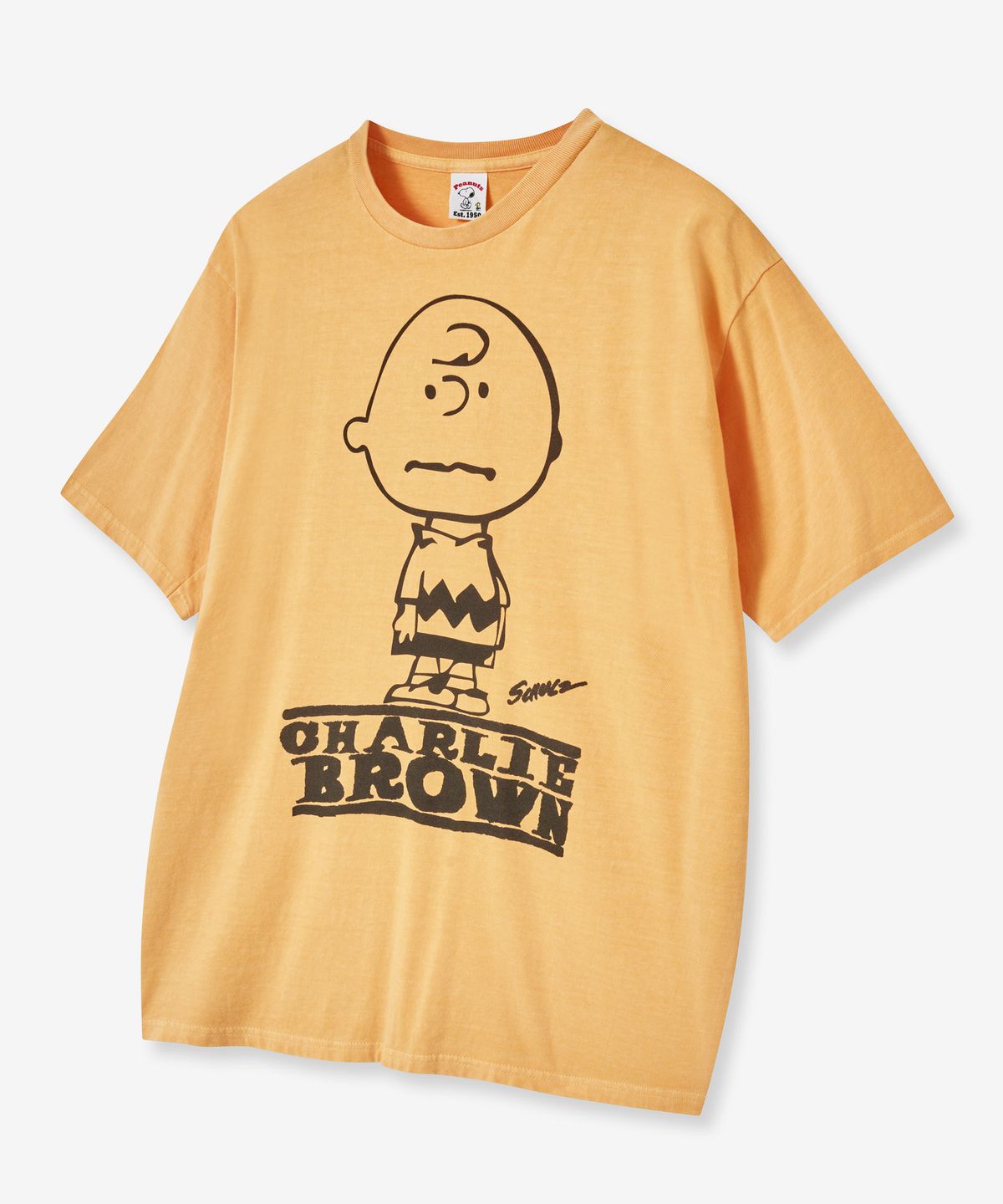 브이투(VTWO) 찰리 브라운 피그먼트 티셔츠 (YELLOW)