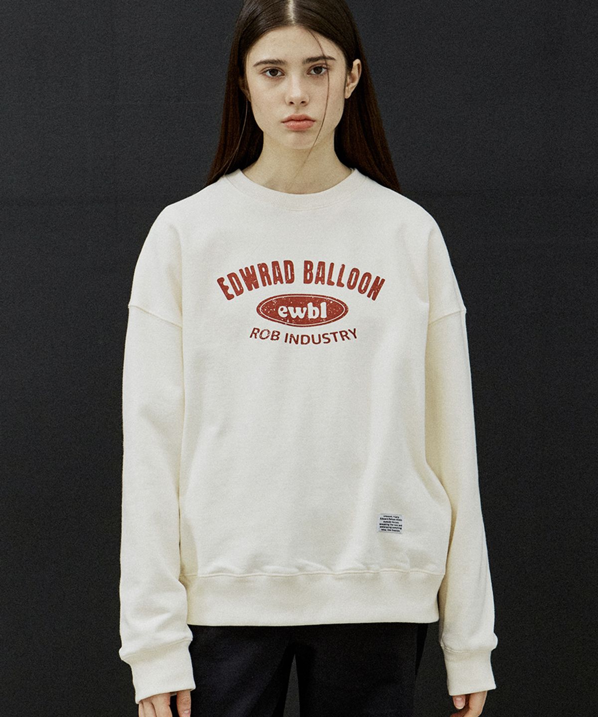 에드워드벌룬(EDWARD BALLOON) Sweatshirt with Crack logo - Cream