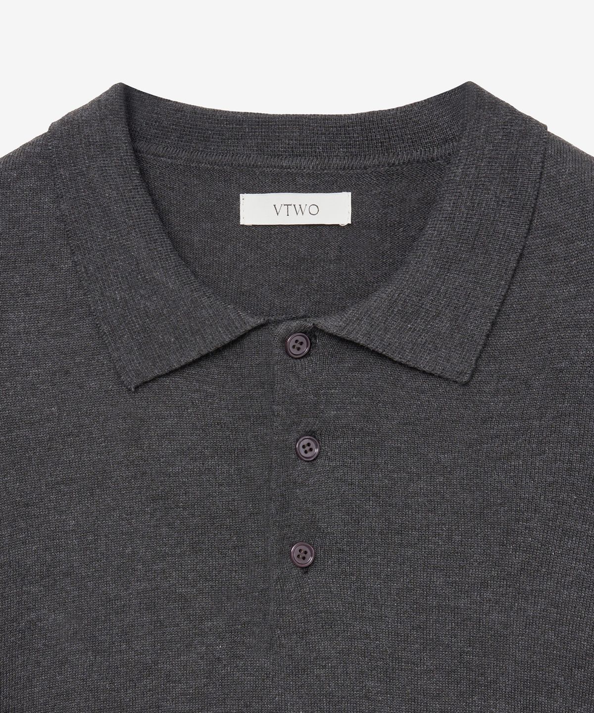브이투(VTWO) 쿨 워셔블 폴로 니트 (CHARCOAL)