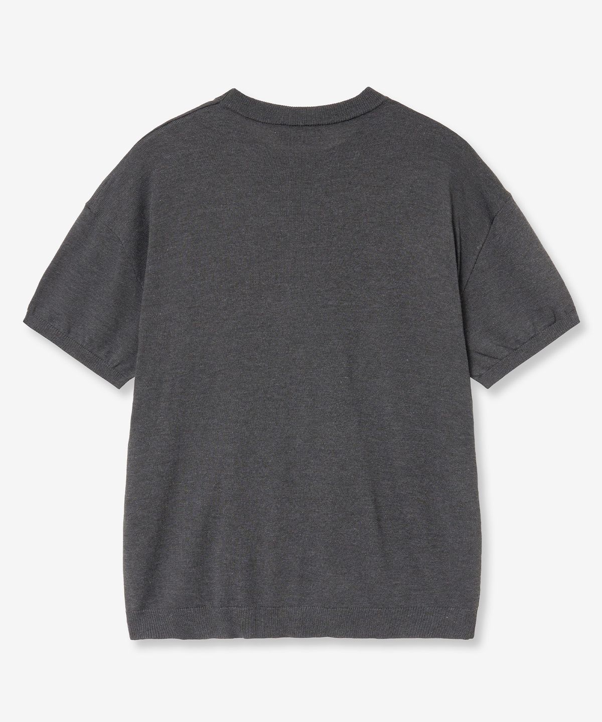 브이투(VTWO) 쿨 워셔블 라운드 넥 하프 니트 (CHARCOAL)